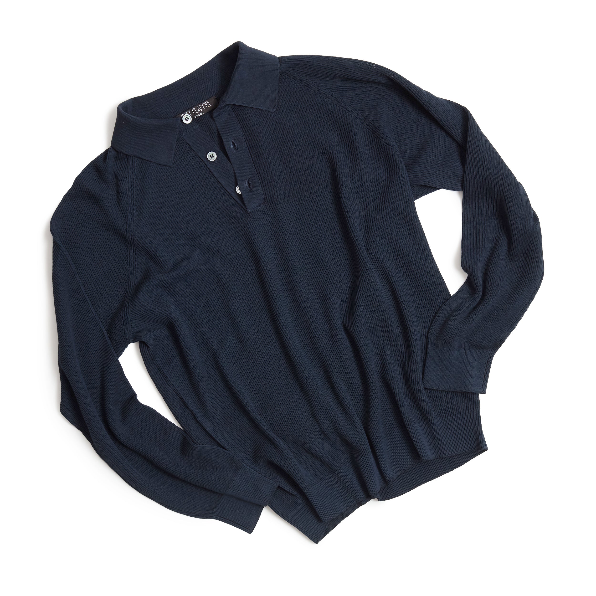 Navy Raglan Polo L/S