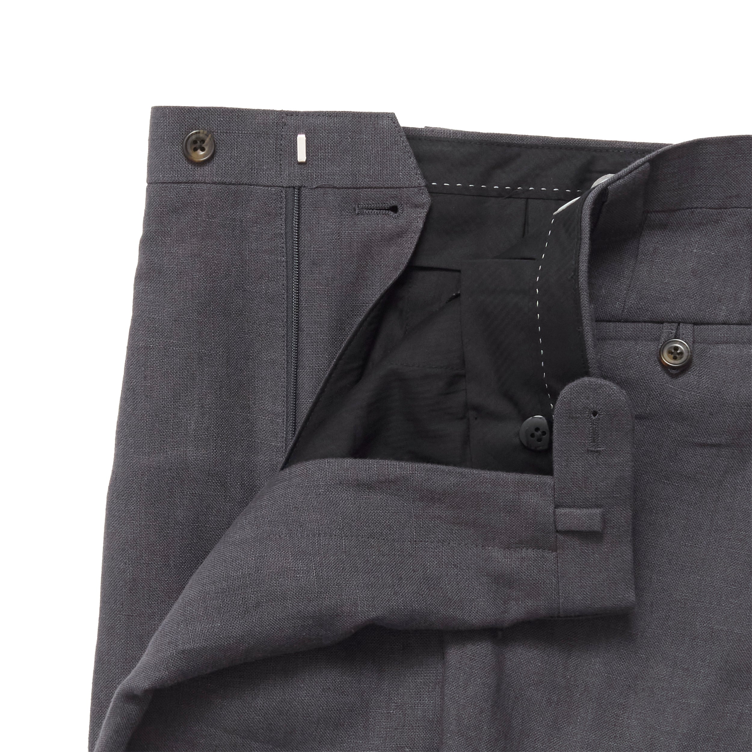 Charcoal Linen Drape Chino