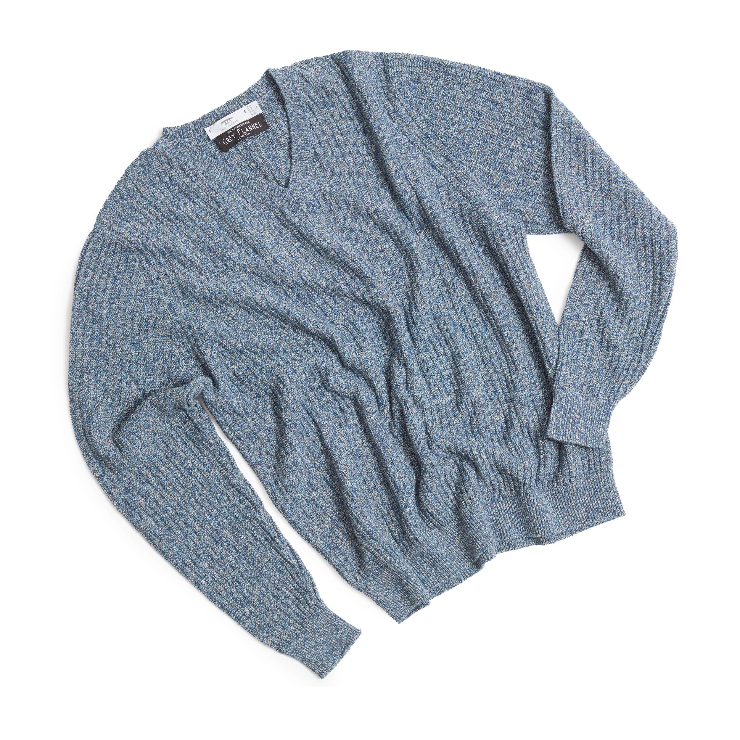 Blue Moss Rib V Neck