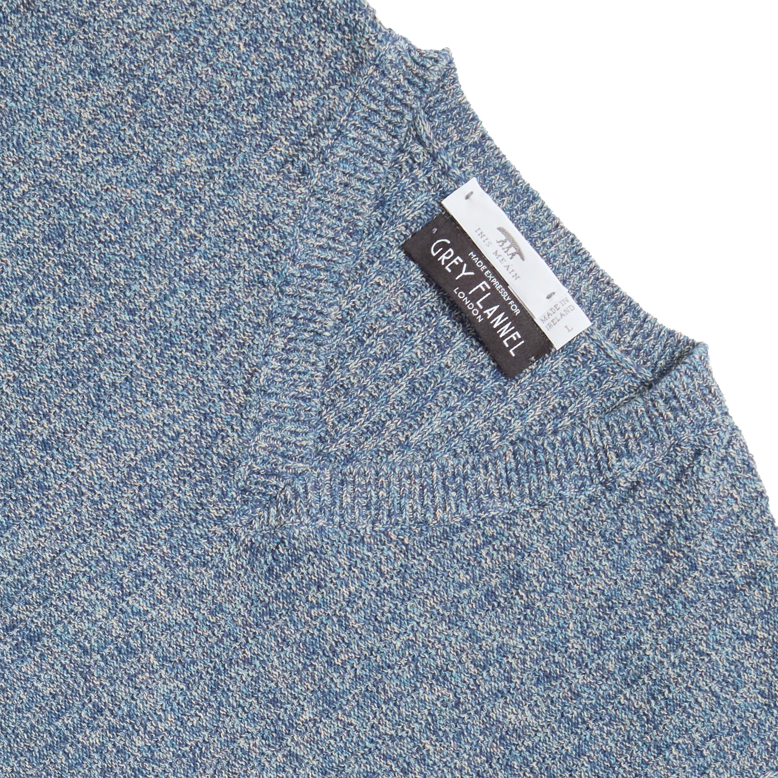 Blue Moss Rib V Neck