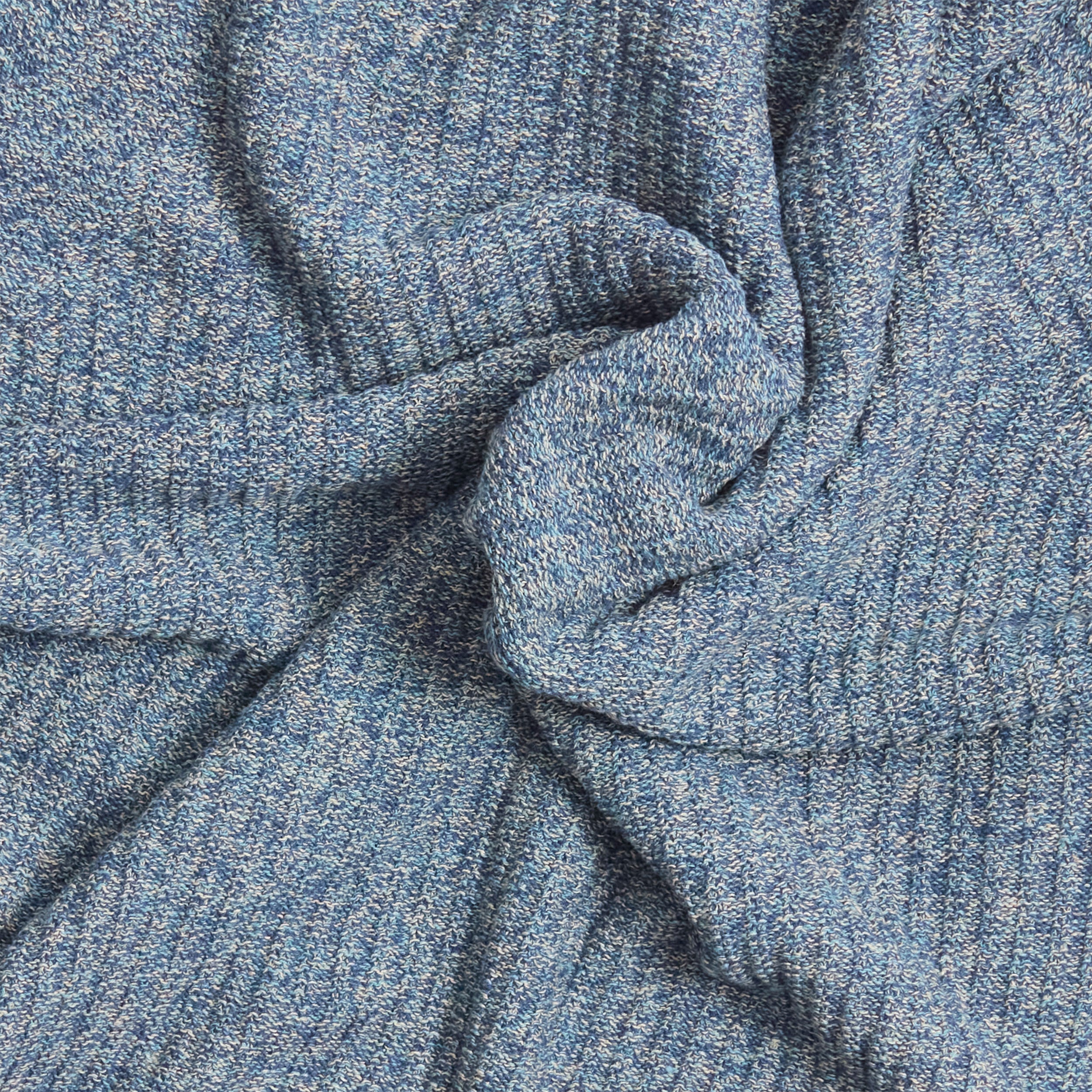 Blue Moss Rib V Neck