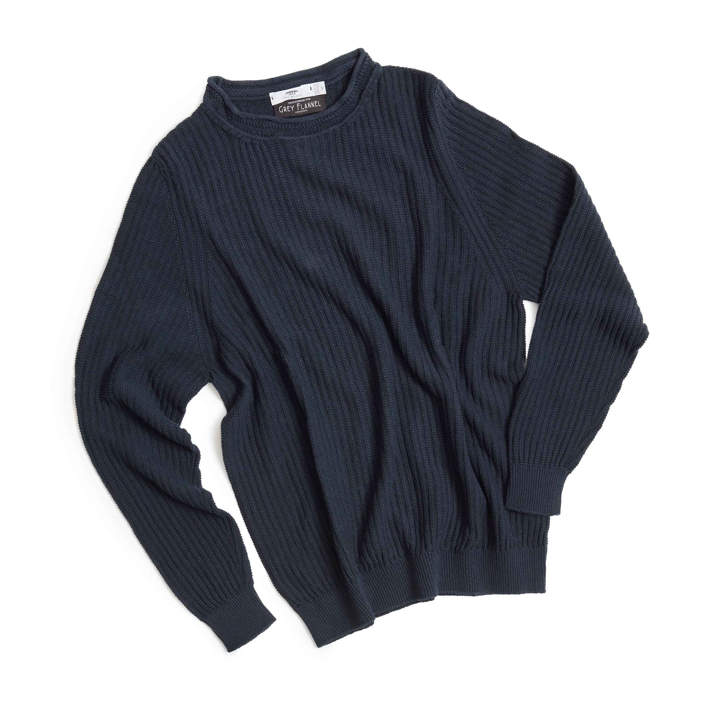 Navy Moss Rib Chevron Tunic