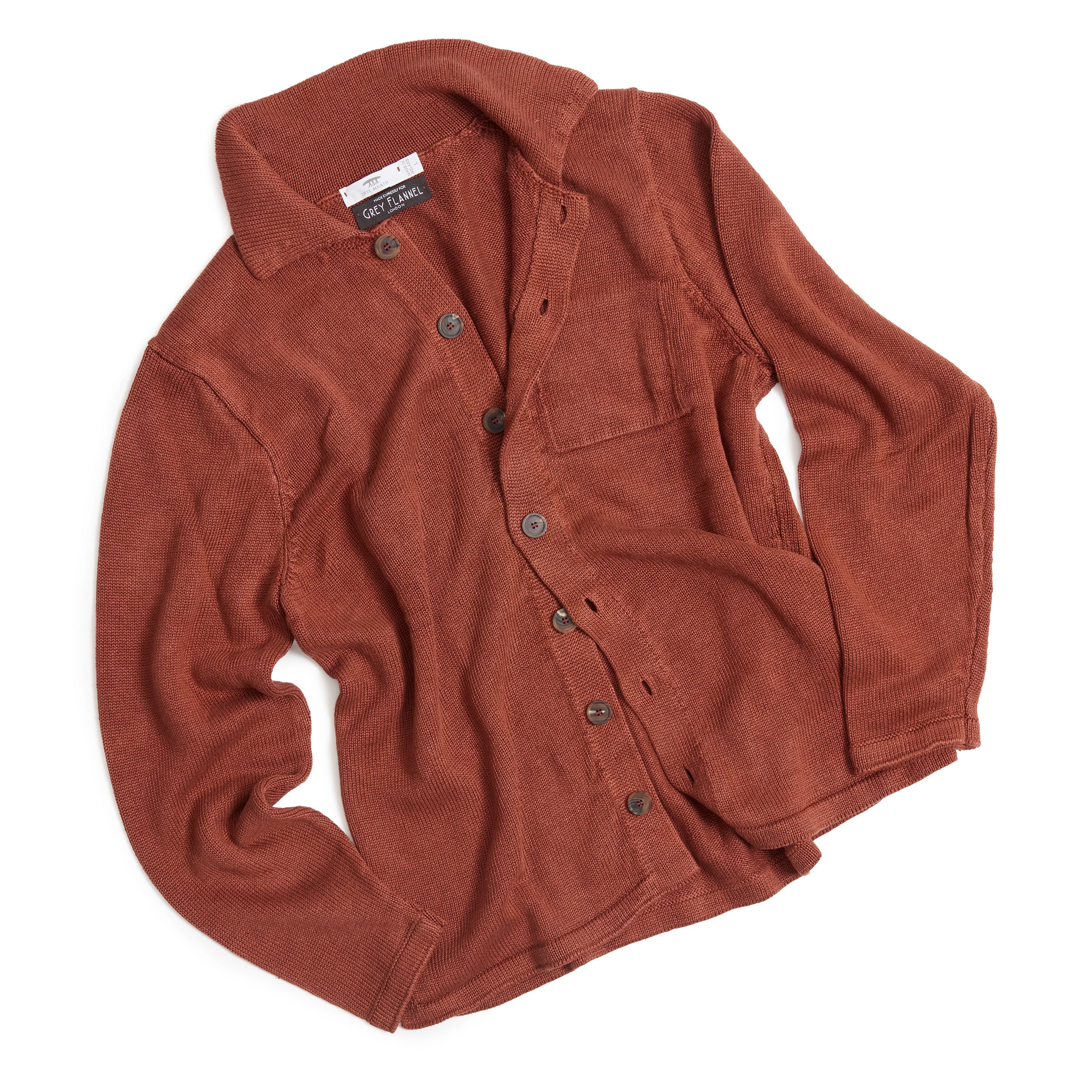 Rust Washed Shirt Jacket – Grey Flannel