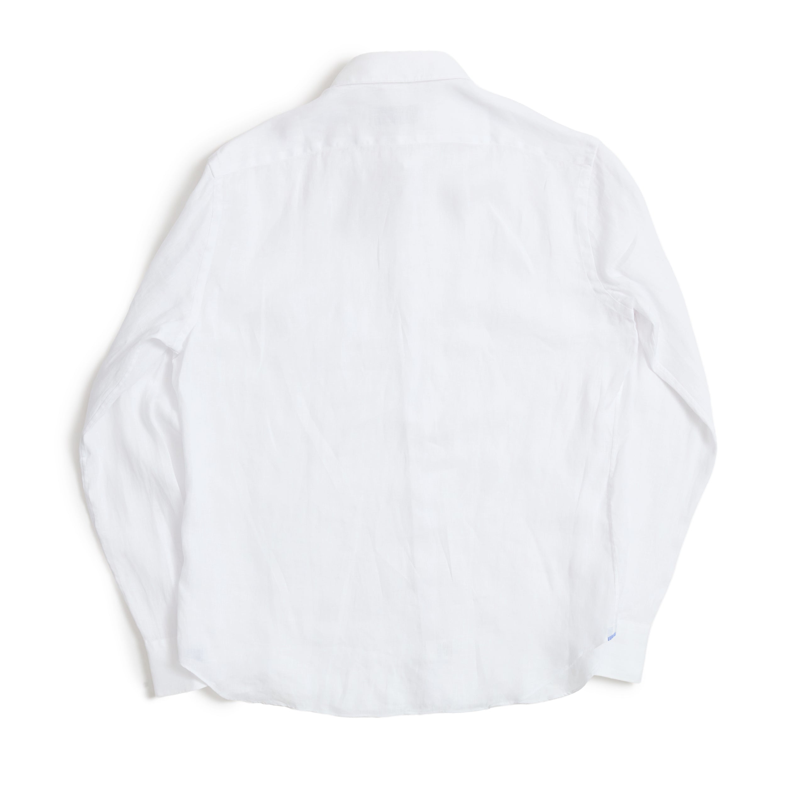 White Linen Point Collar Shirt