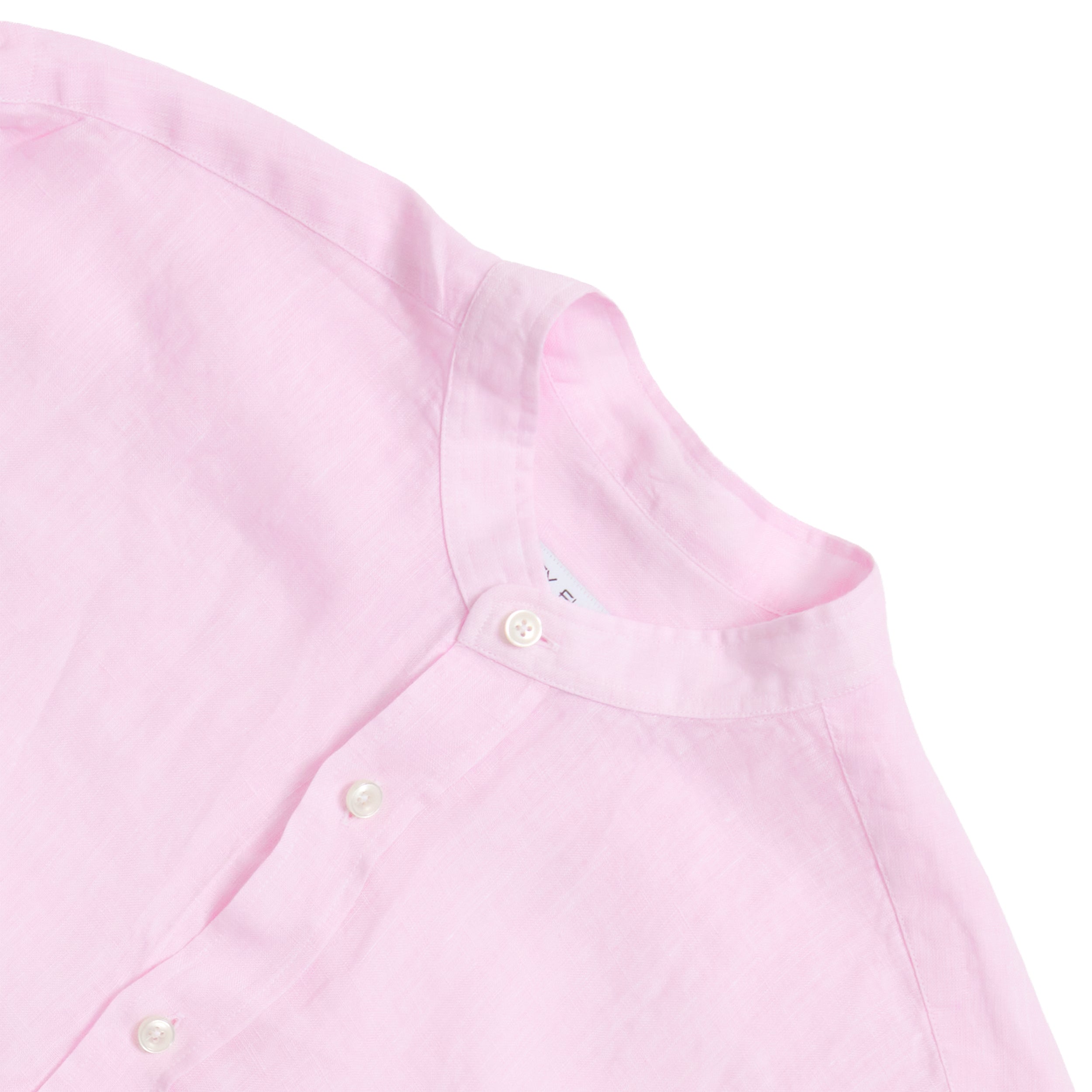 Rose Collarless Linen Shirt