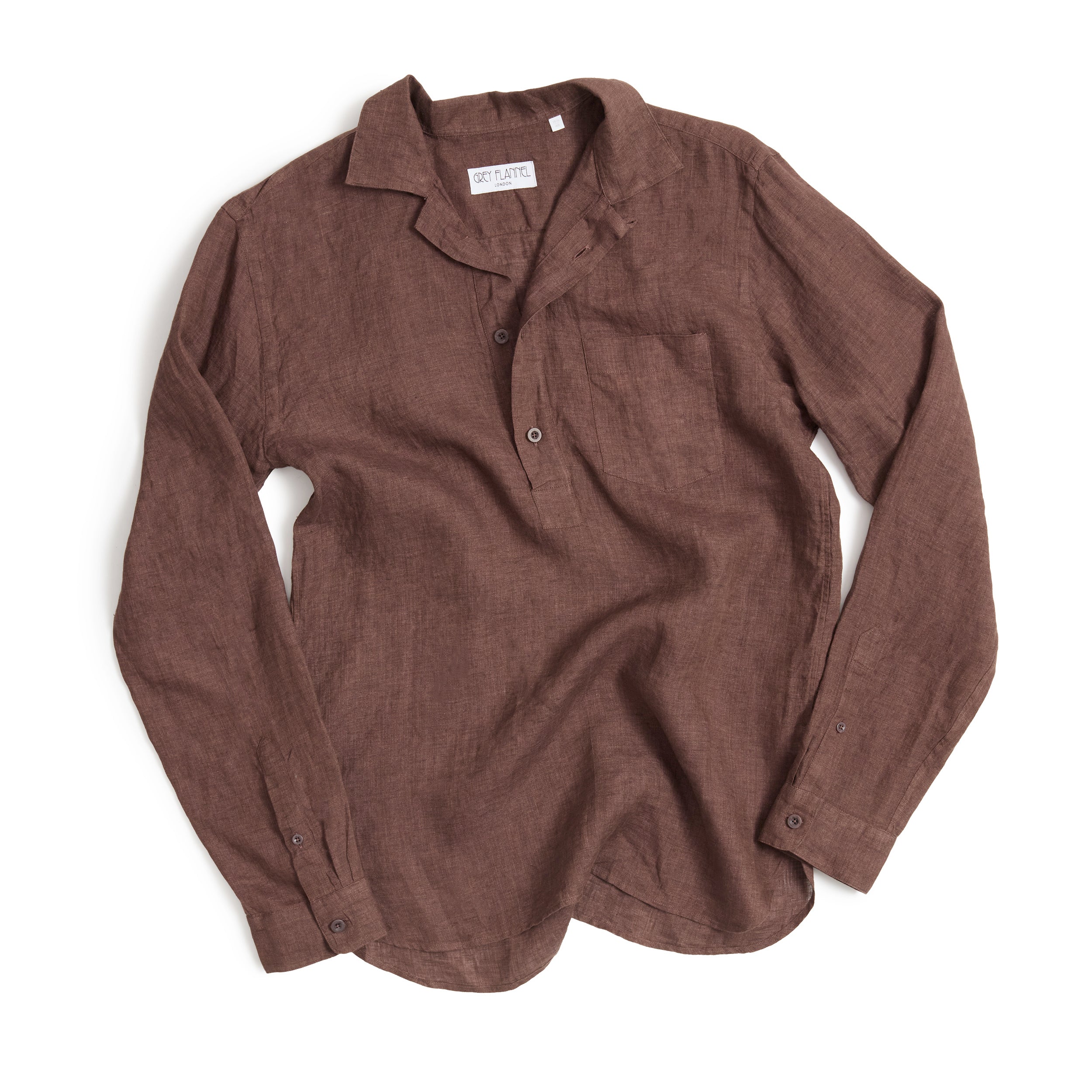 Grey Flannel Earth Linen Popover Shirt grey-flannel-earth-linen-popover-shirt