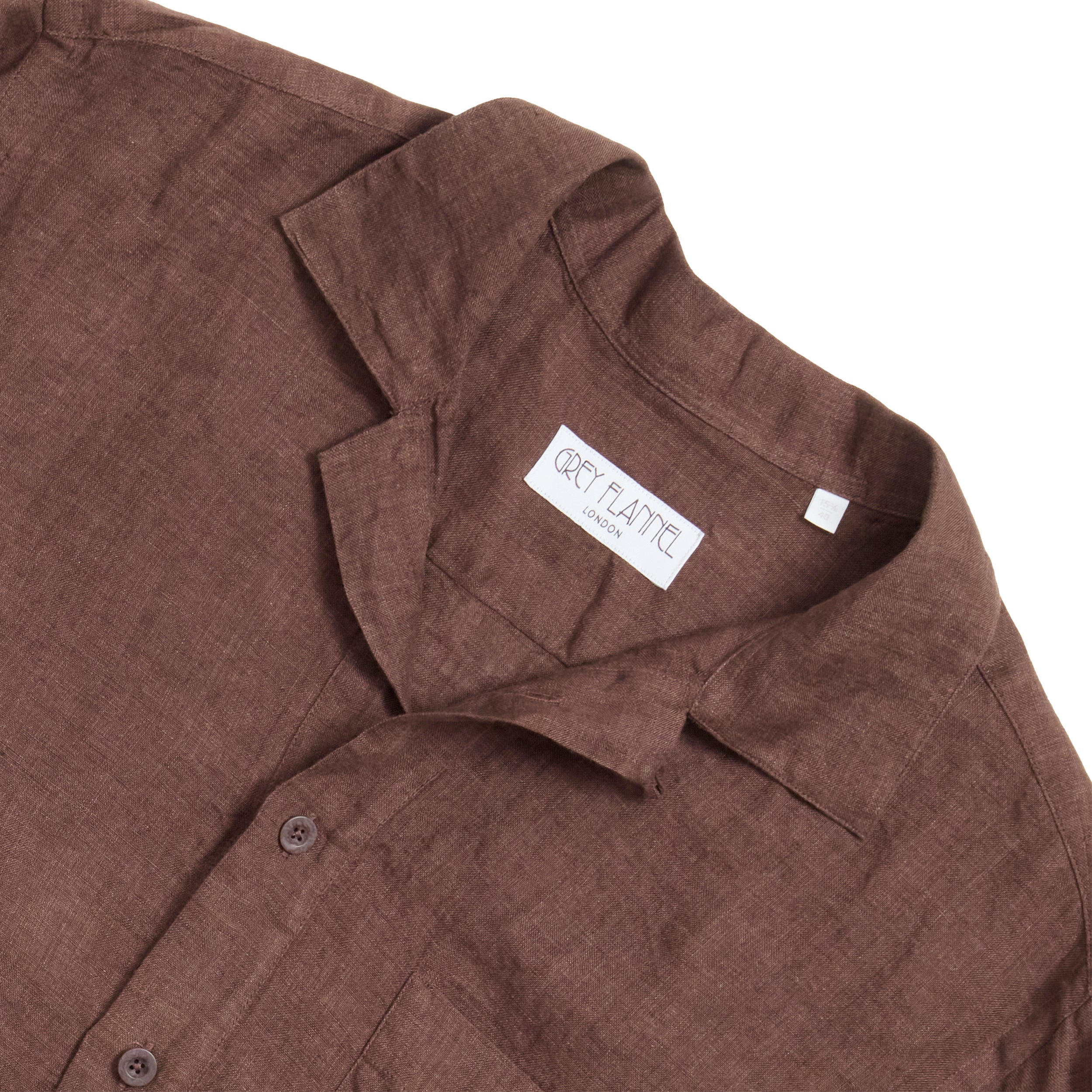 Brown Linen Popover Shirt