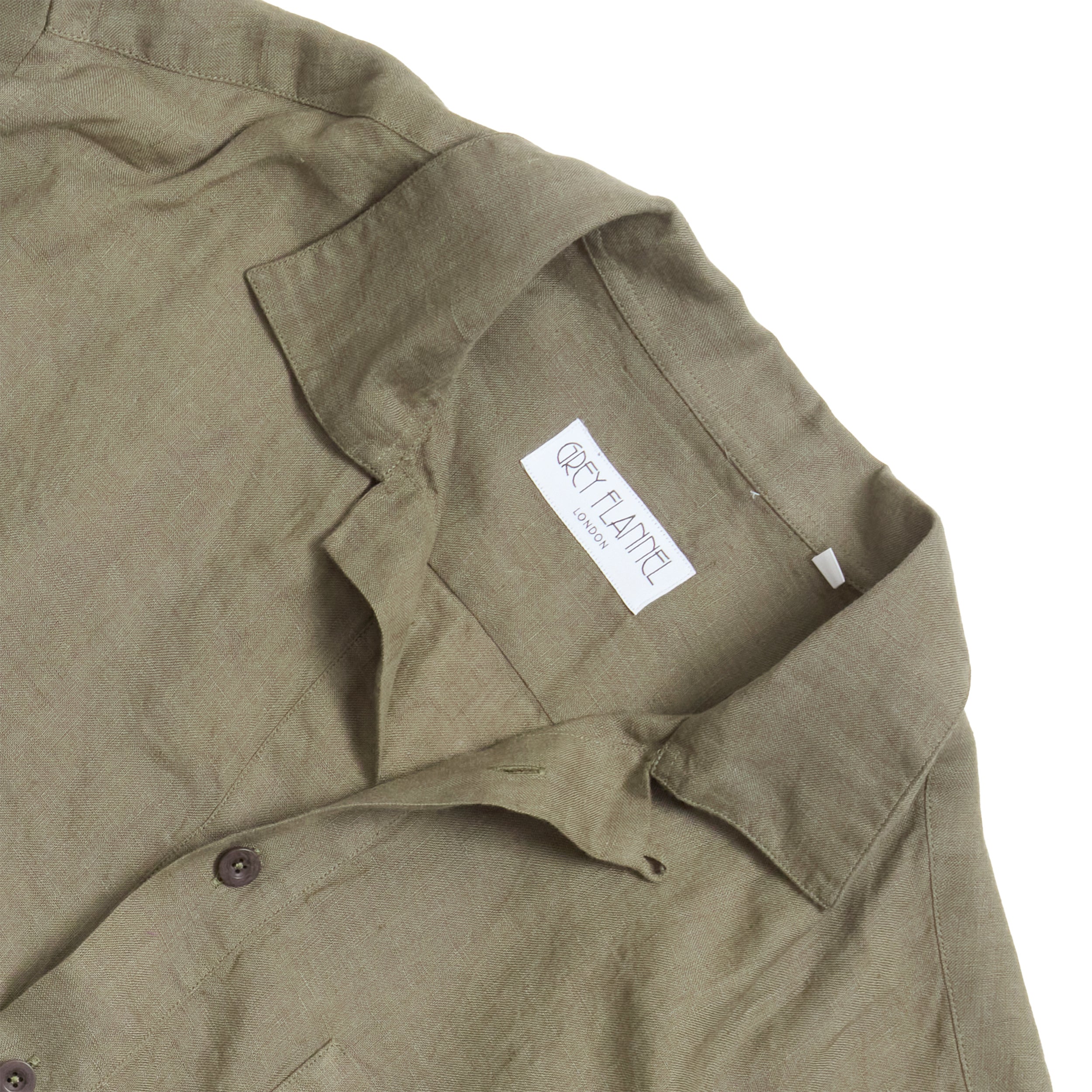 Olive Linen Popover Shirt