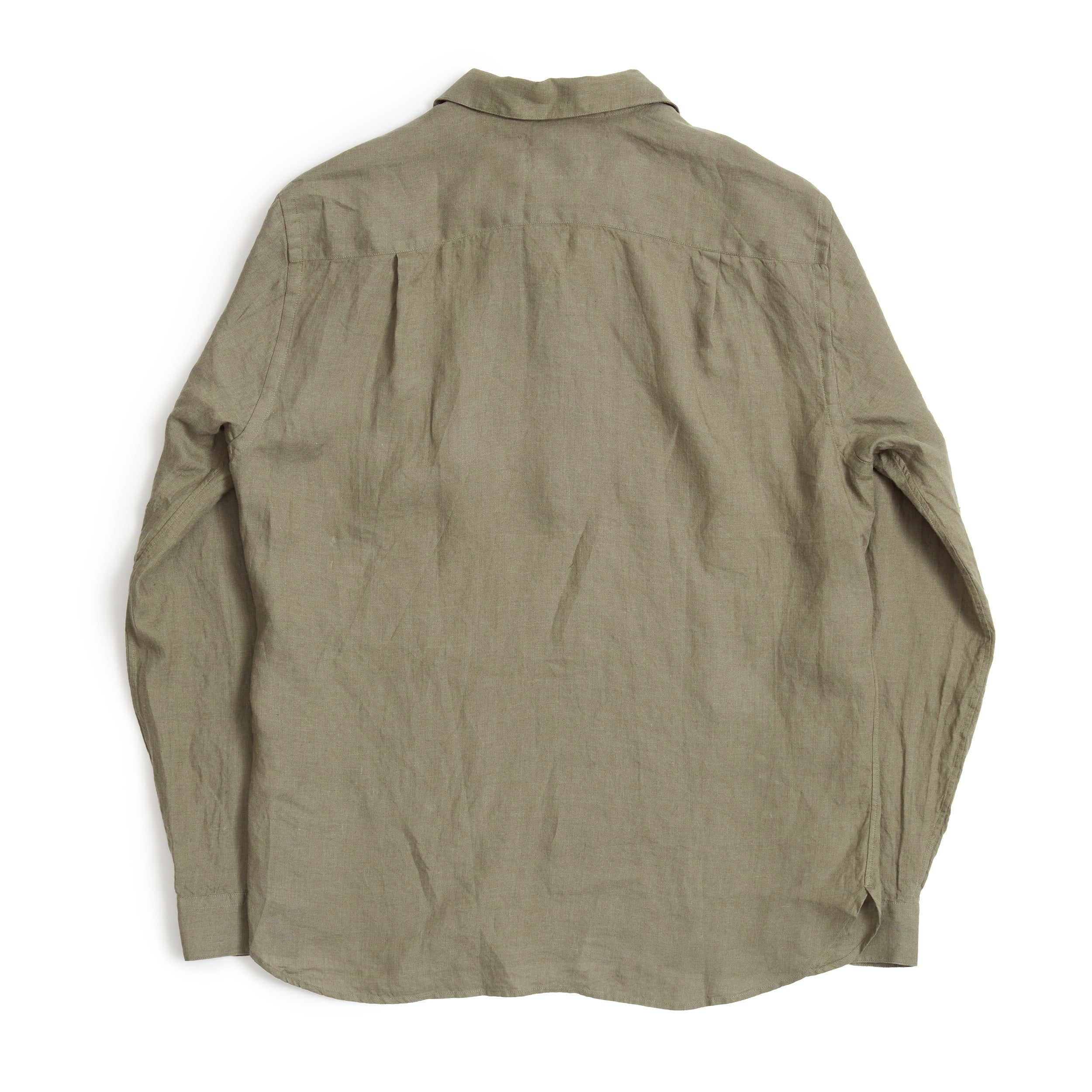 Olive Linen Popover Shirt