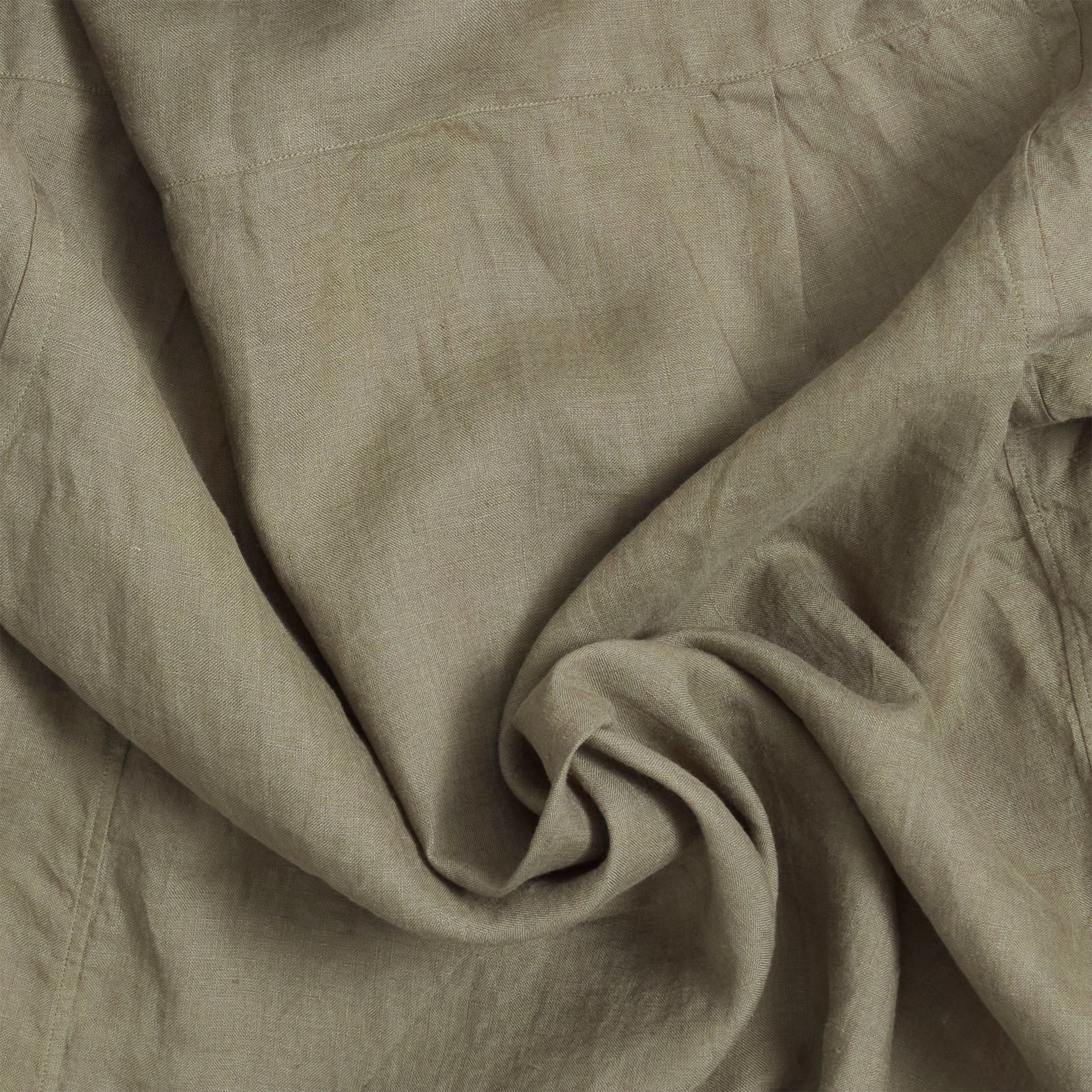 Olive Linen Popover Shirt