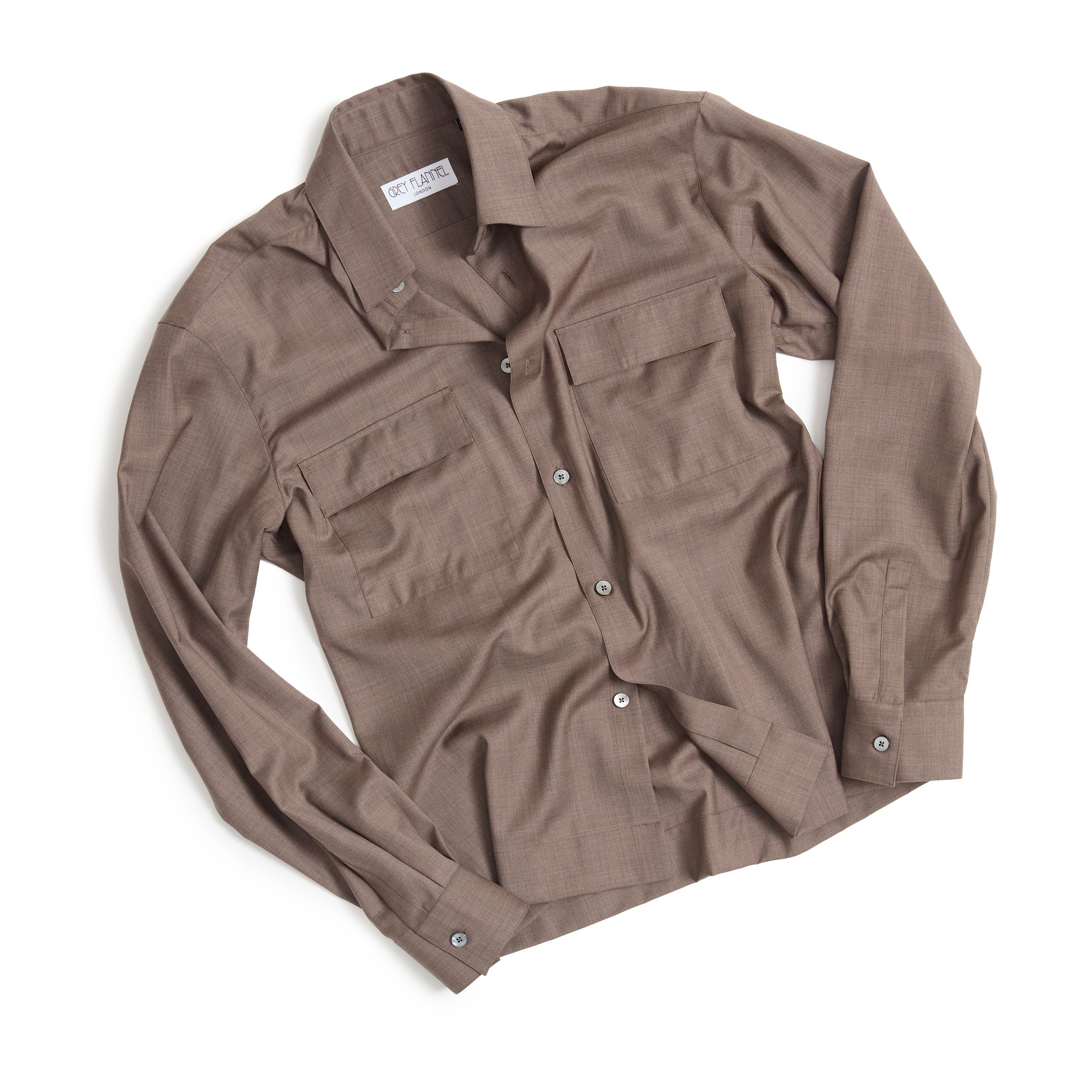 Marron Merino Sport Shirt