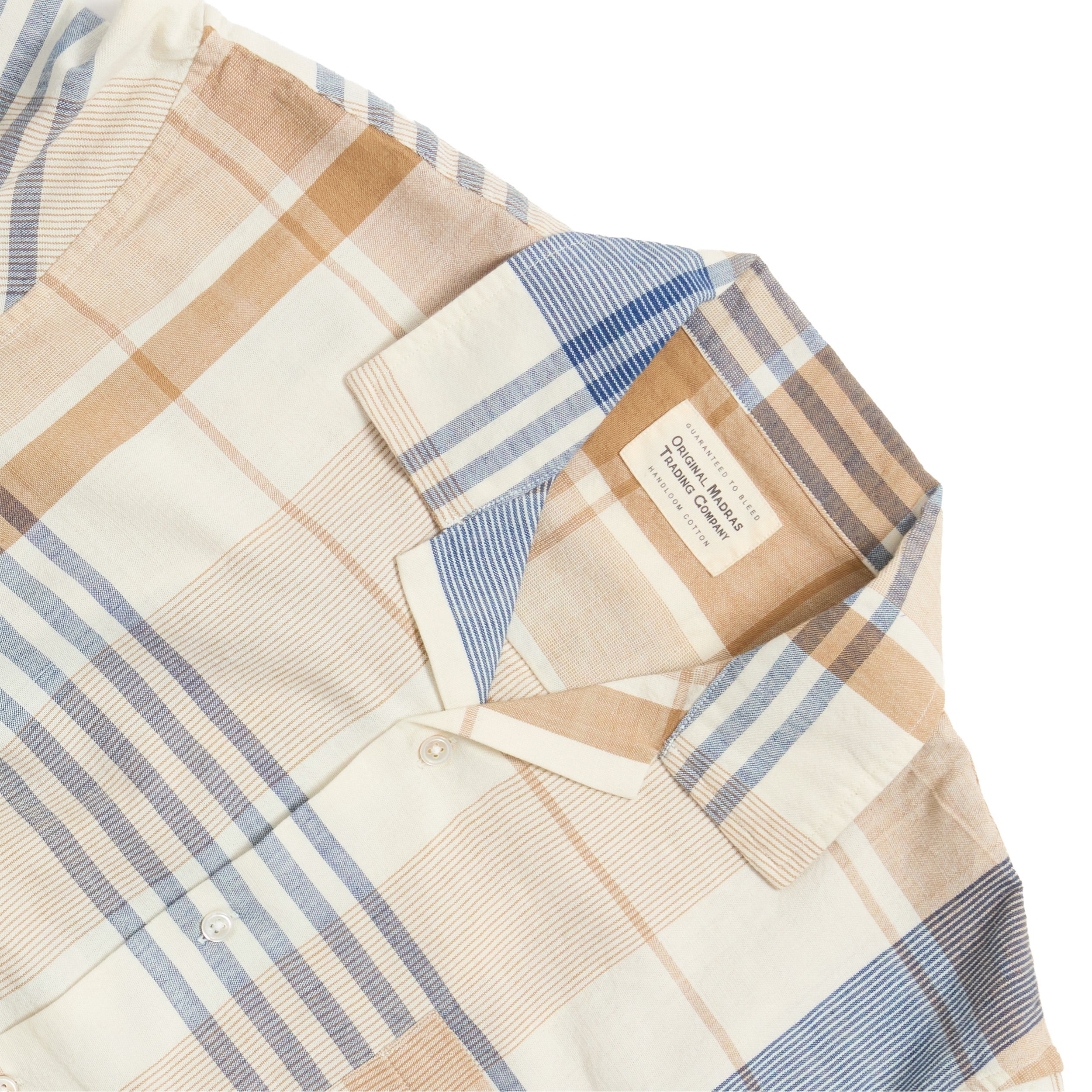 Natural Raw Stout Madras / N°30 Cuban Short Sleeve Shirt