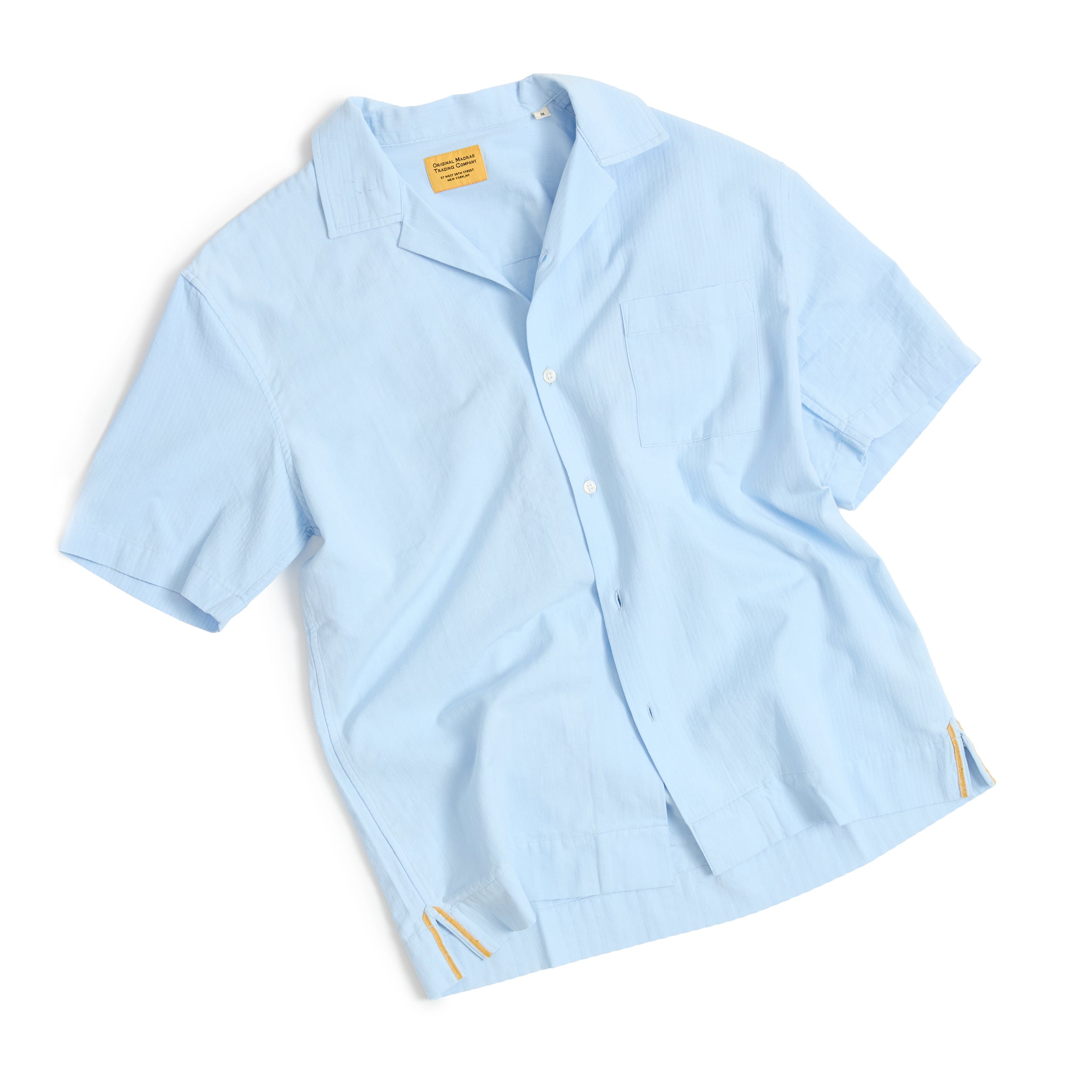 Sky Blue Seersucker / N°30 Cuban Short Sleeve Shirt