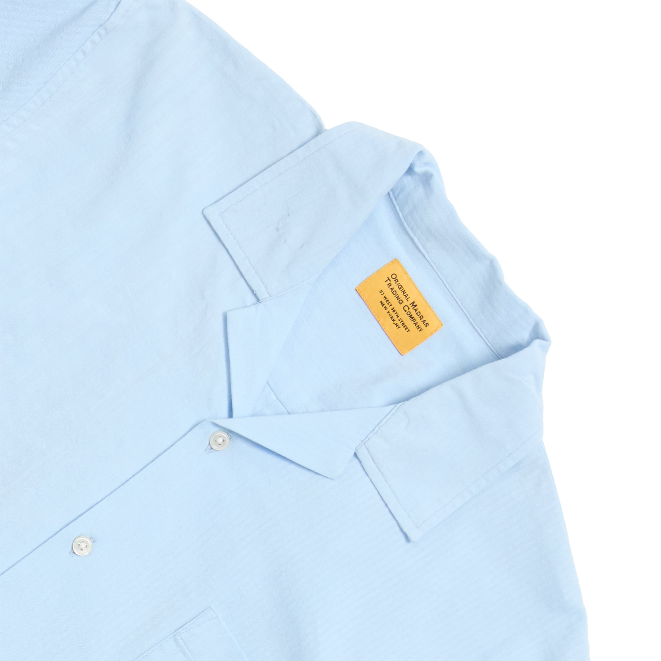 Sky Blue Seersucker / N°30 Cuban Short Sleeve Shirt
