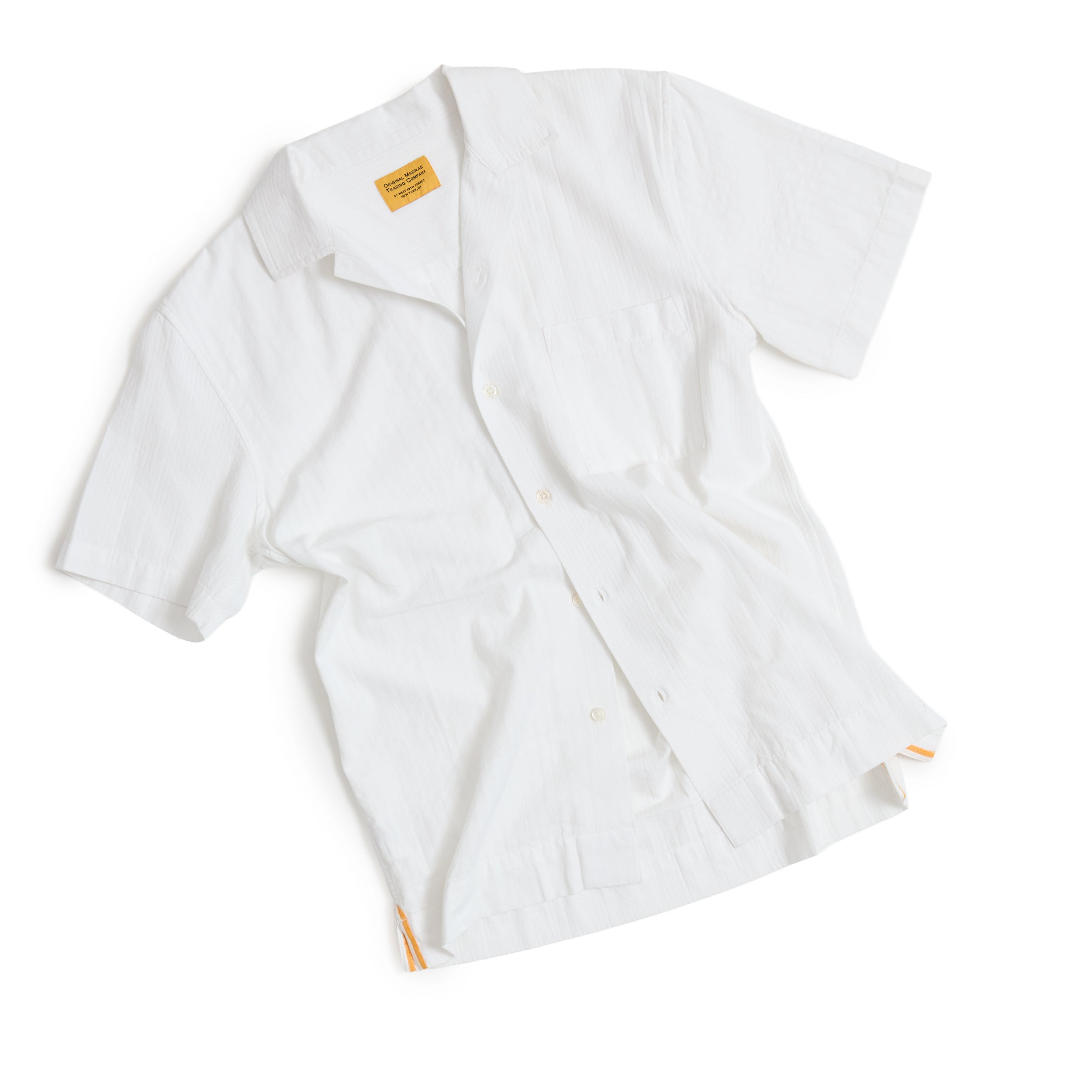 White Seersucker / N°30 Cuban Short Sleeve Shirt