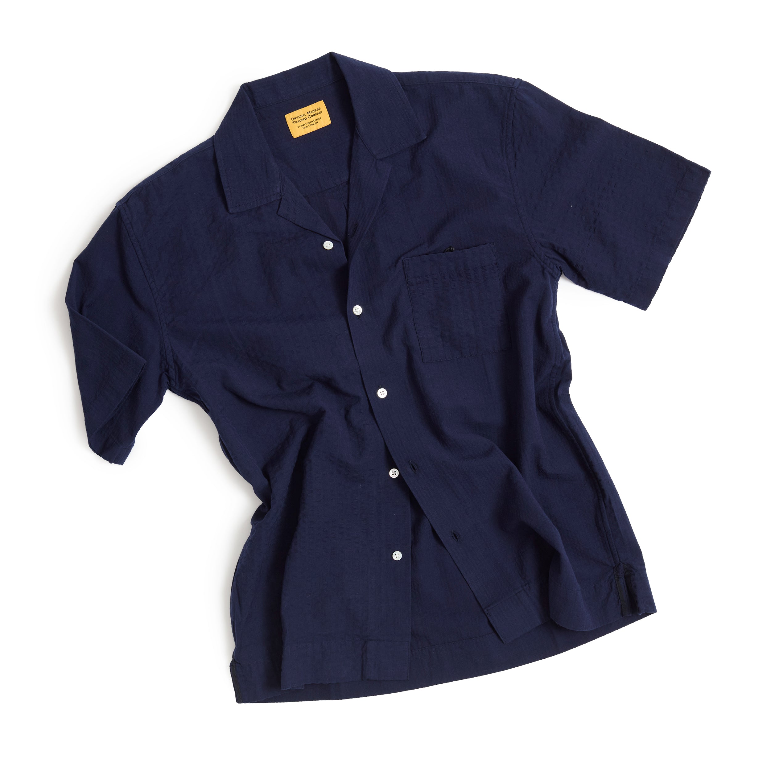 Navy Seersucker / N°30 Cuban Short Sleeve Shirt