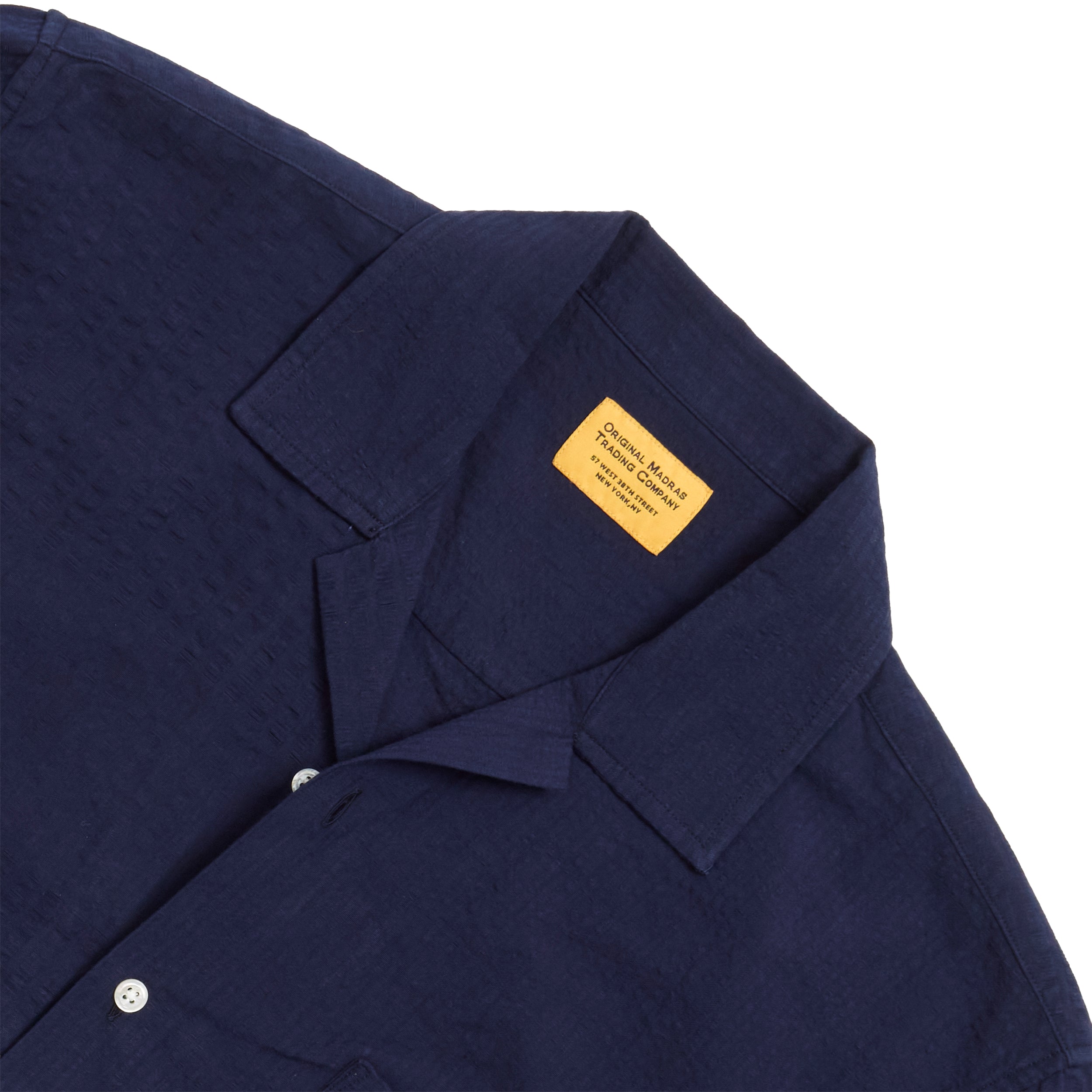 Navy Seersucker / N°30 Cuban Short Sleeve Shirt