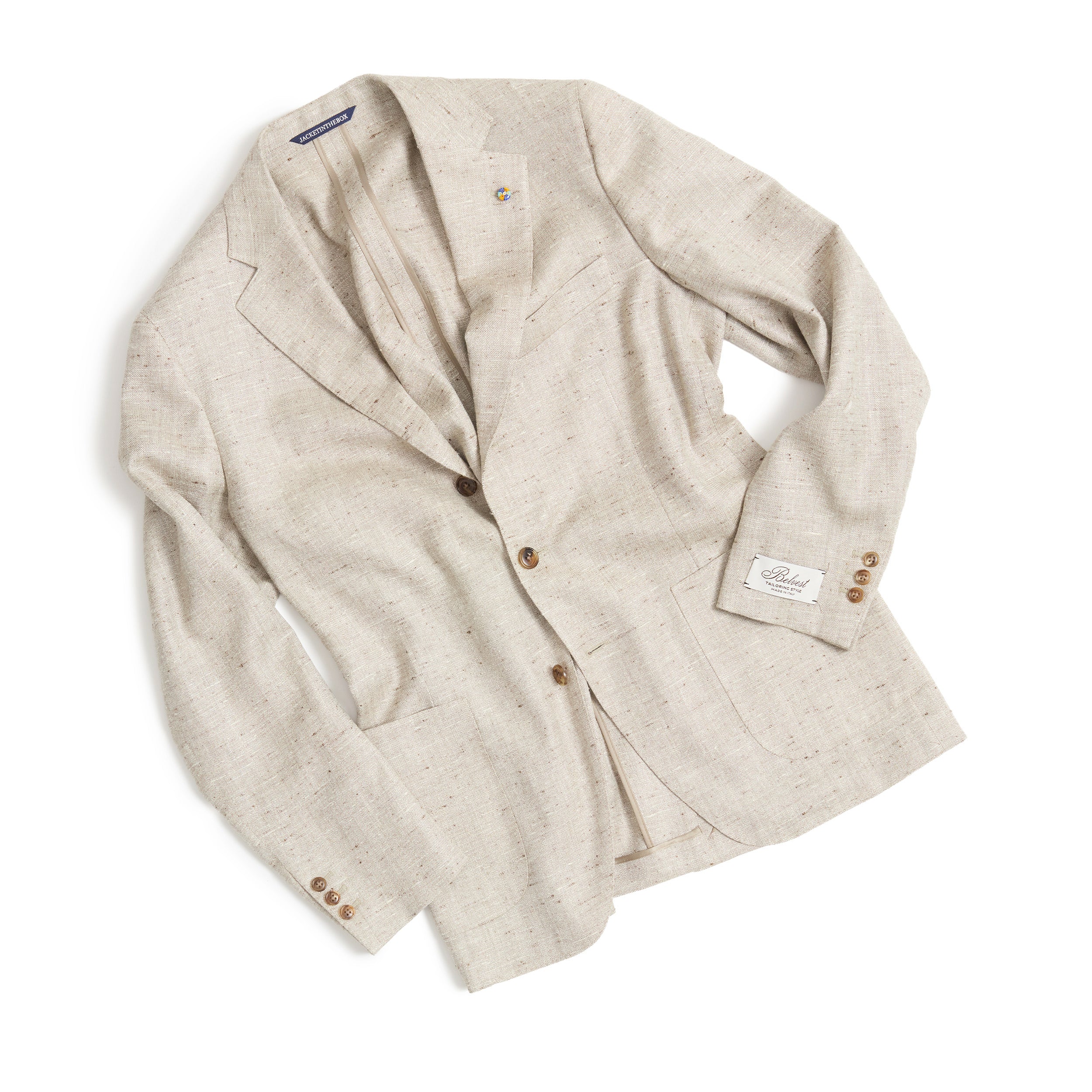 Stone Slub Silk Linen Blazer  / Jacketinthebox