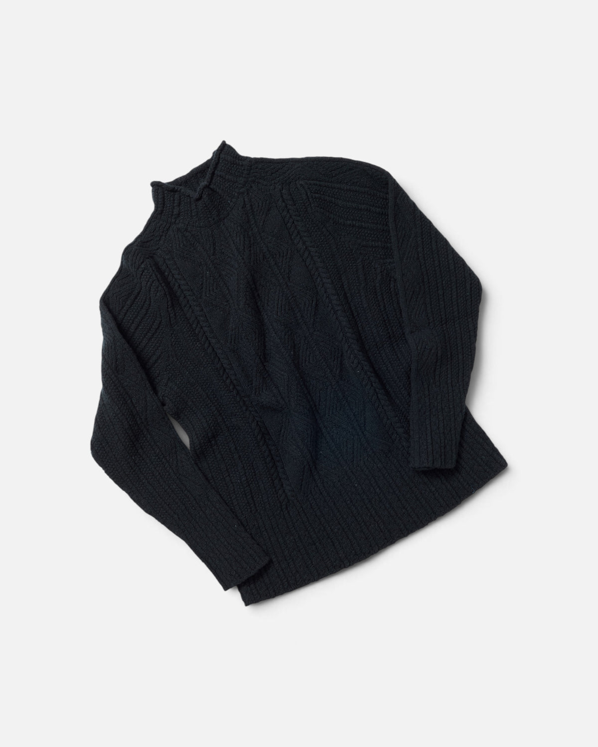 Black Original Aran T/N Sweater