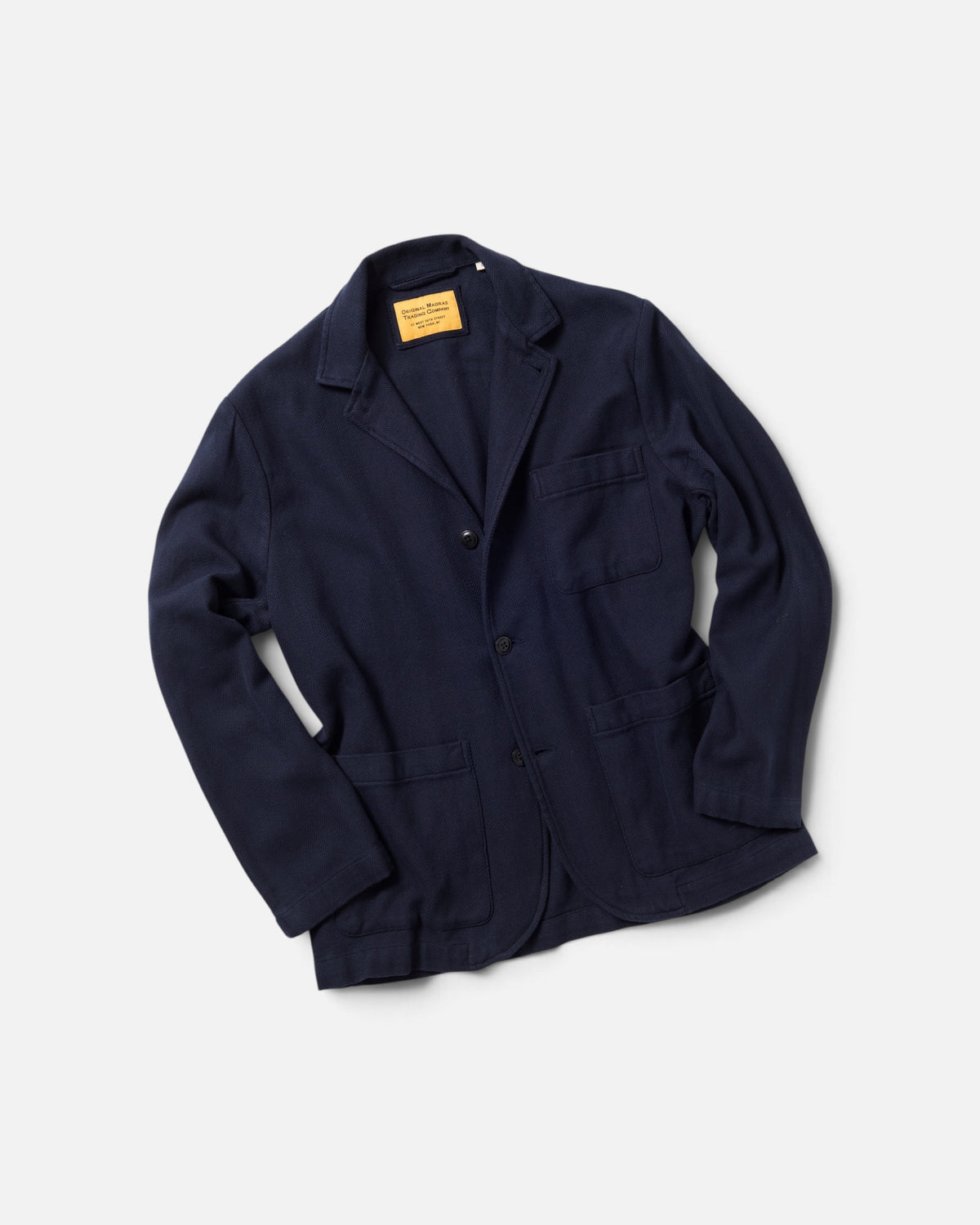 Navy Herringbone / N°249 5 Roll 3 Button Soft Jacket