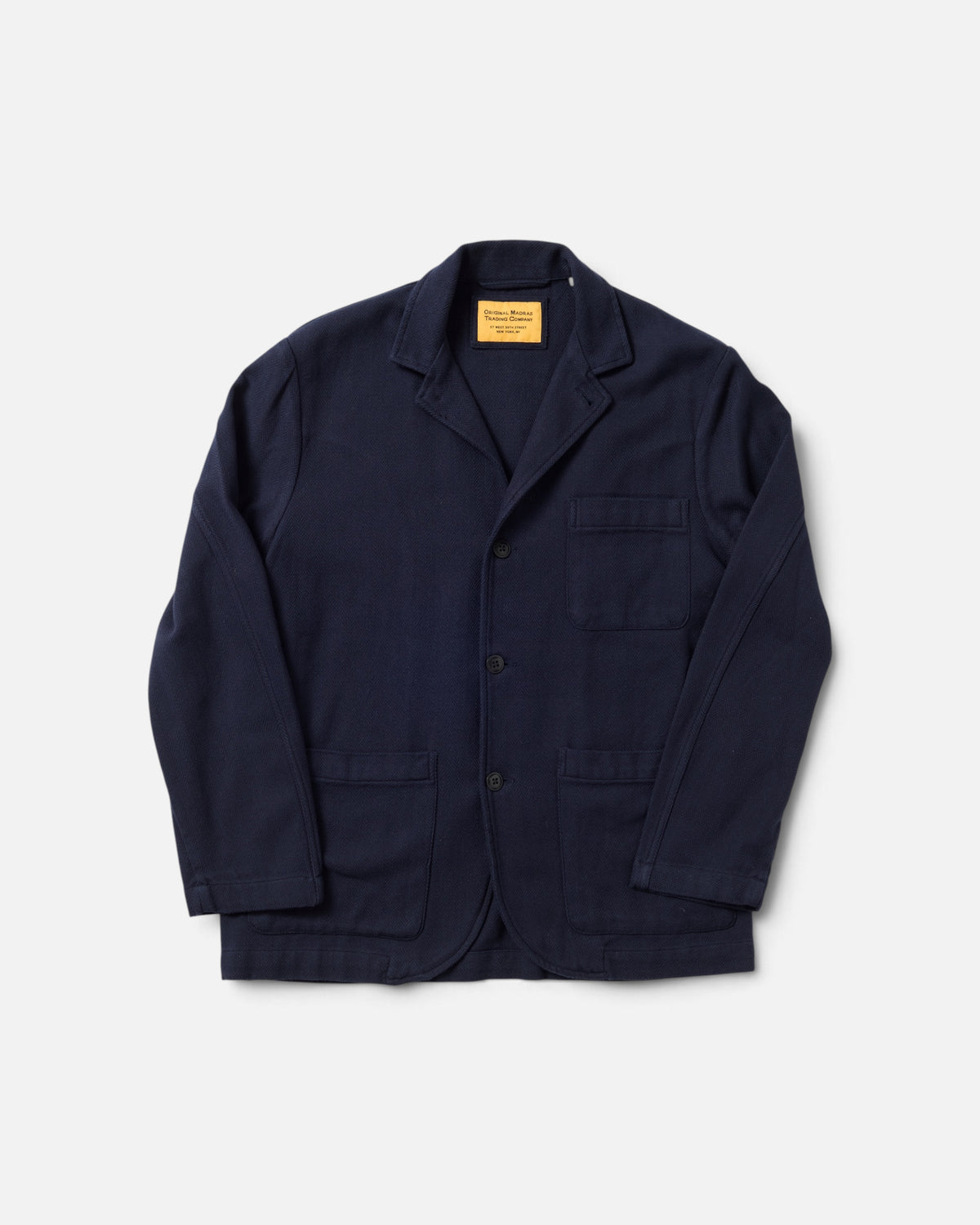 Navy Herringbone / N°249 5 Roll 3 Button Soft Jacket