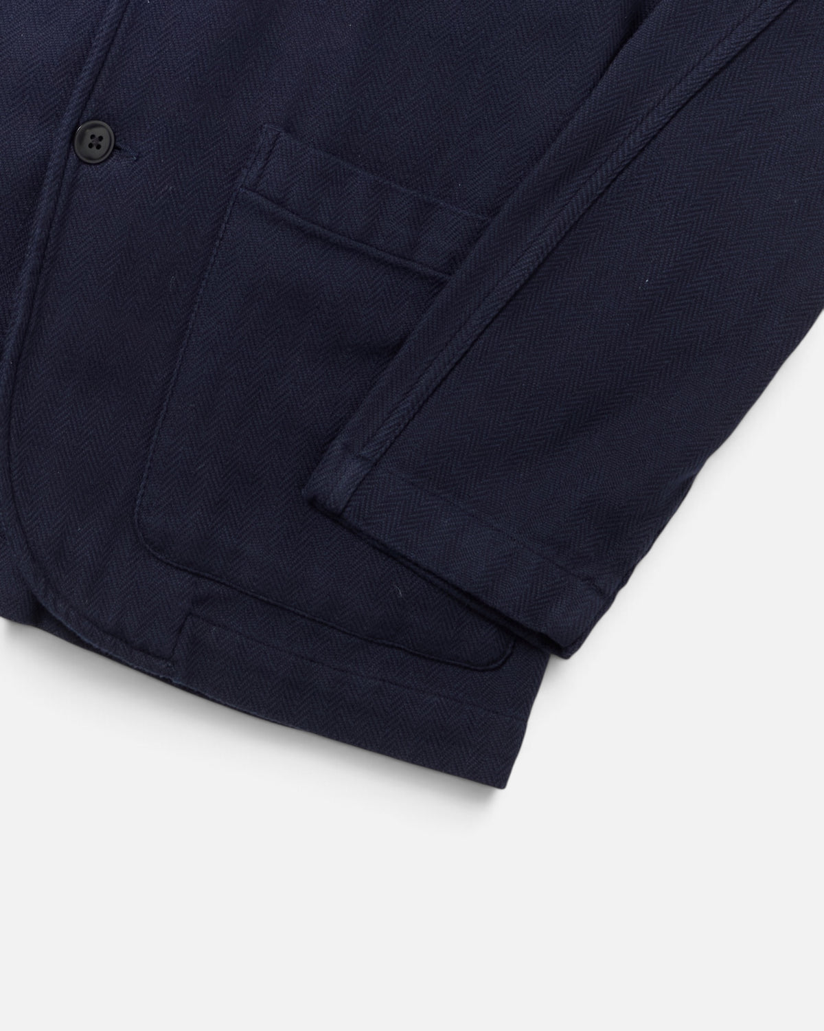 Navy Herringbone / N°249 5 Roll 3 Button Soft Jacket