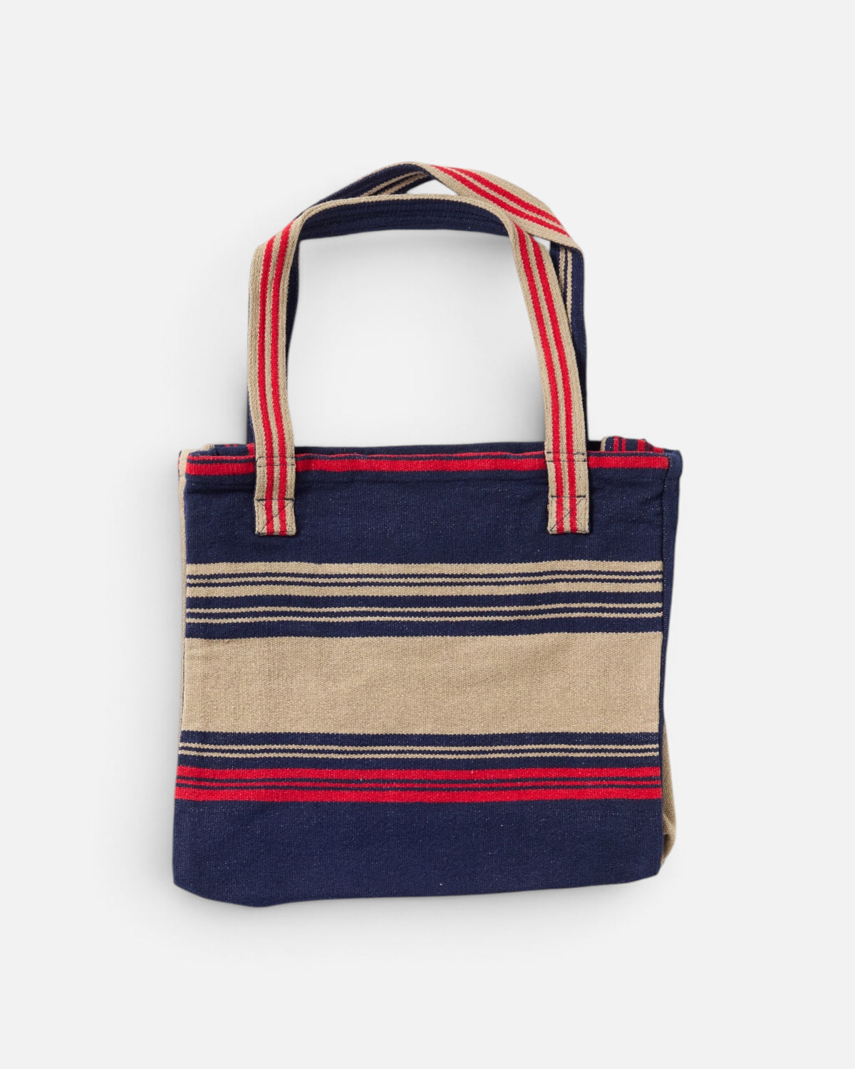 Red Weft Stripe Mat / N°185 Mat Weave Open-Top Tote Bag