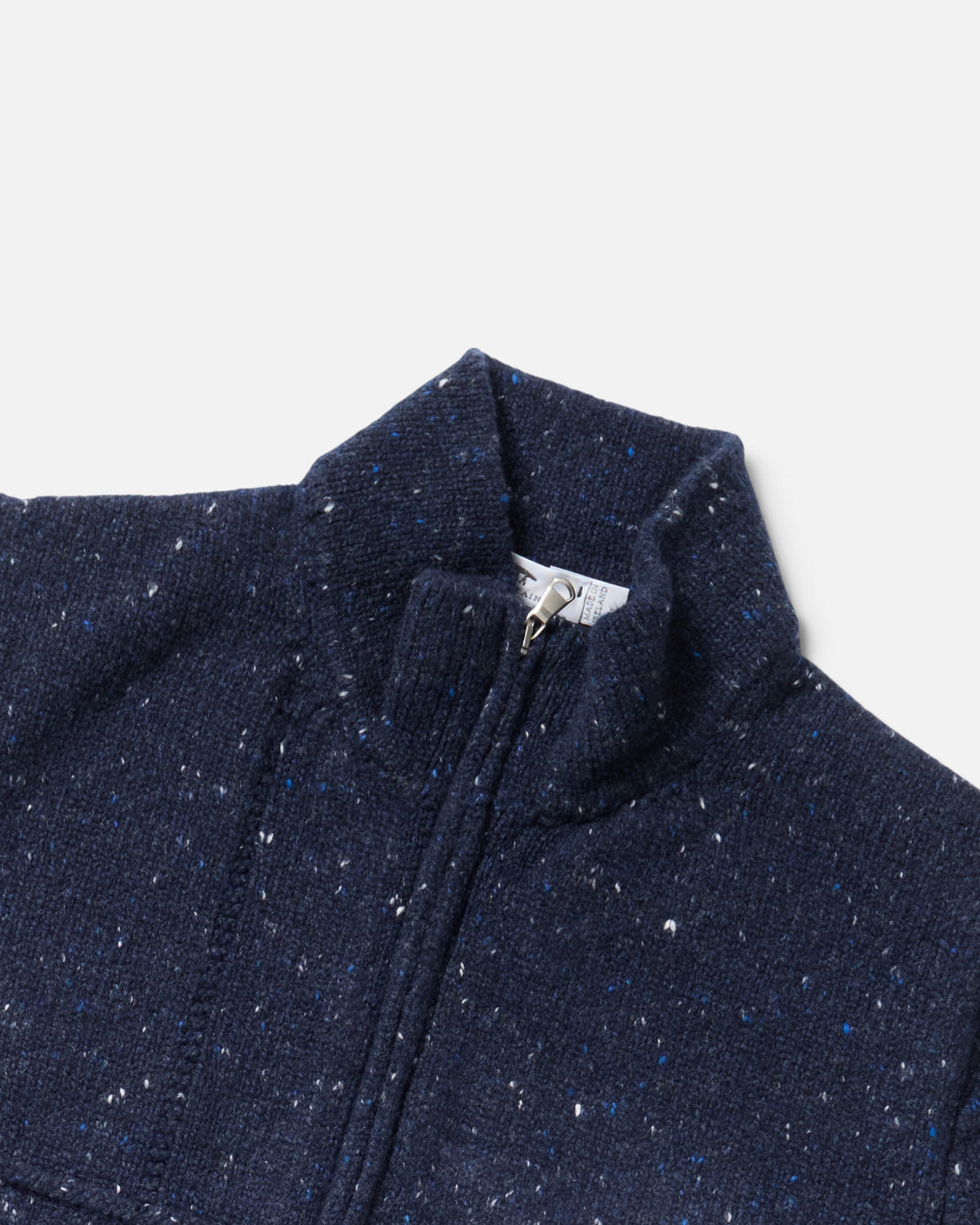 Navy Fleck Lifeline Full Zip Sweater