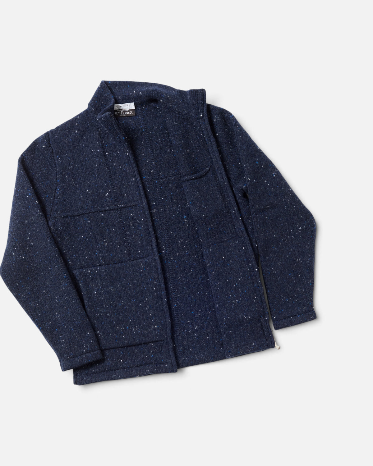 Navy Fleck Lifeline Full Zip Sweater