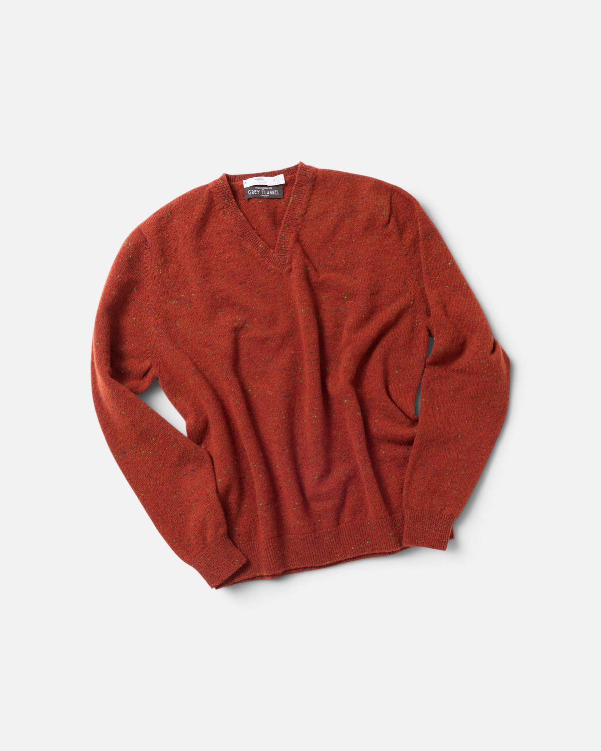 Rust Classic V-Neck Sweater
