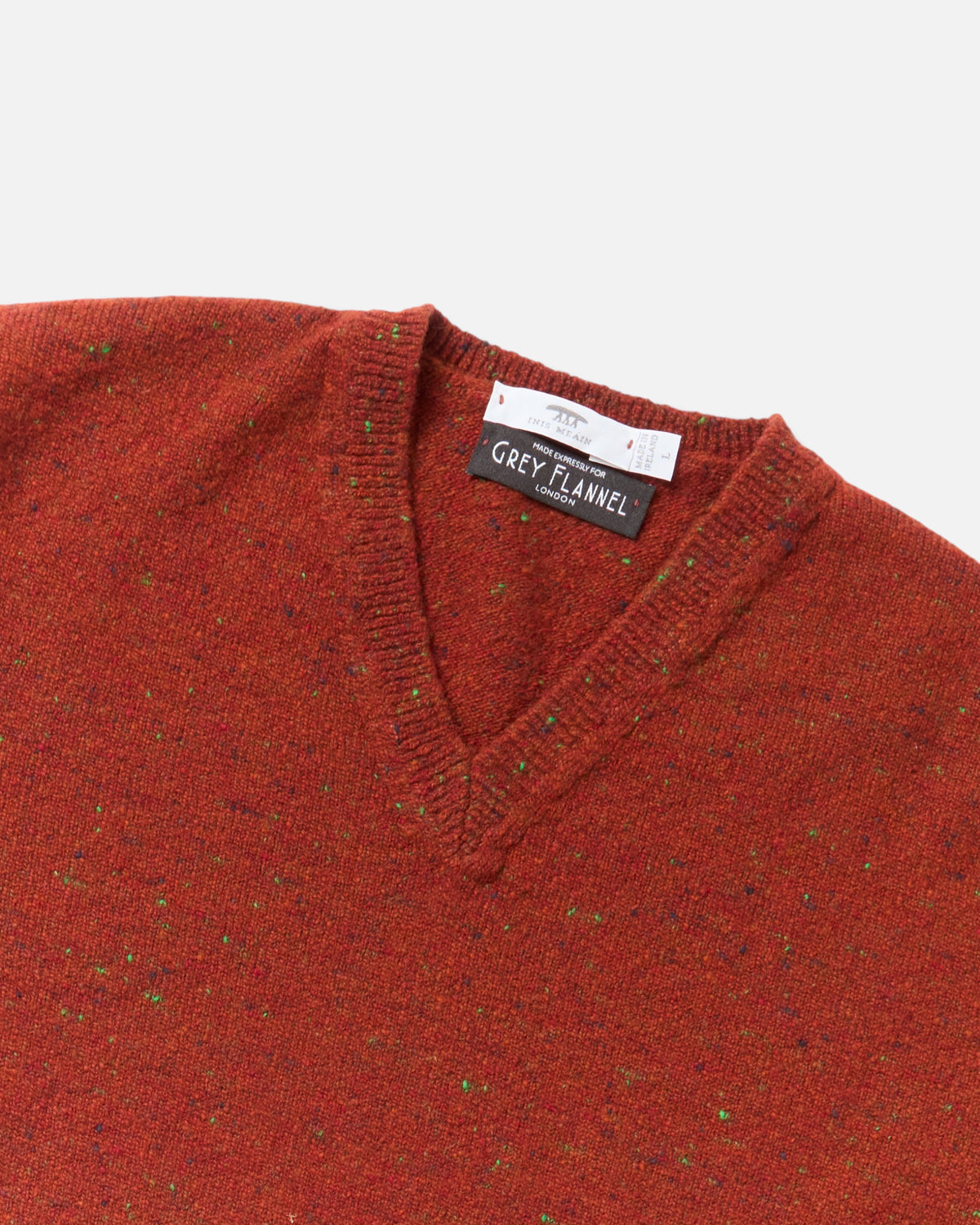 Rust Classic V-Neck Sweater