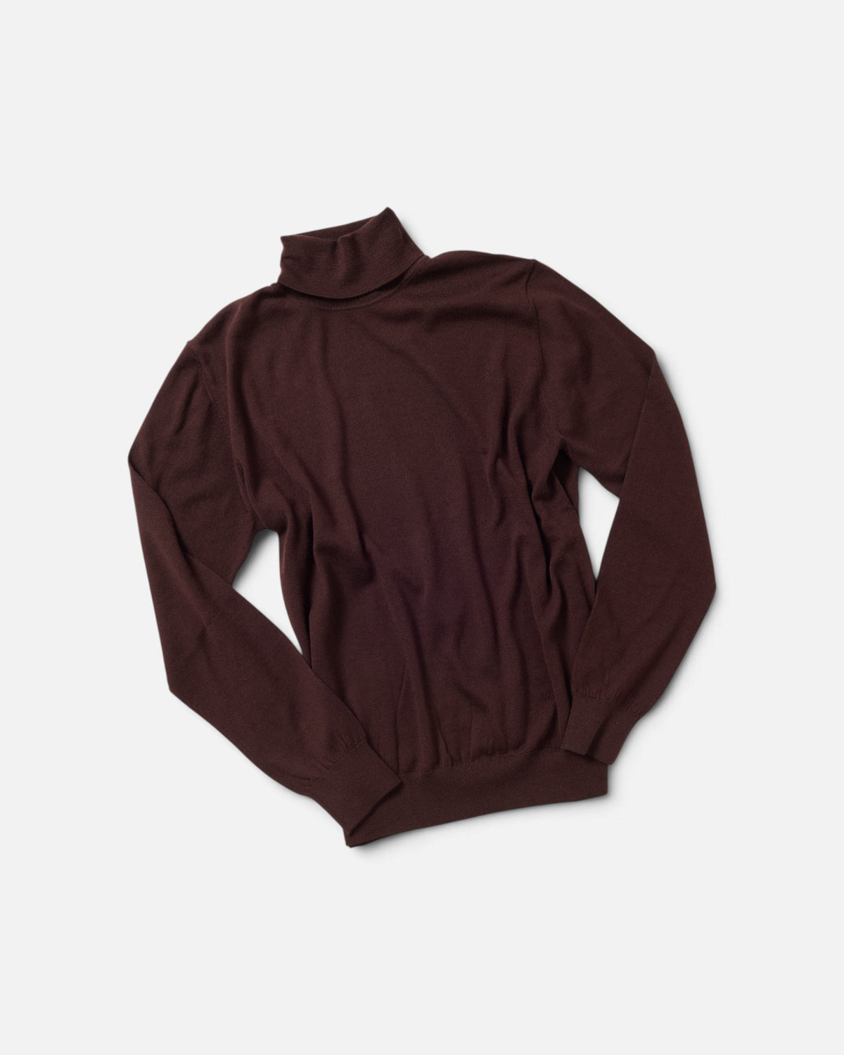 Bordeaux Wool Long Sleeve Roll Neck Sweater