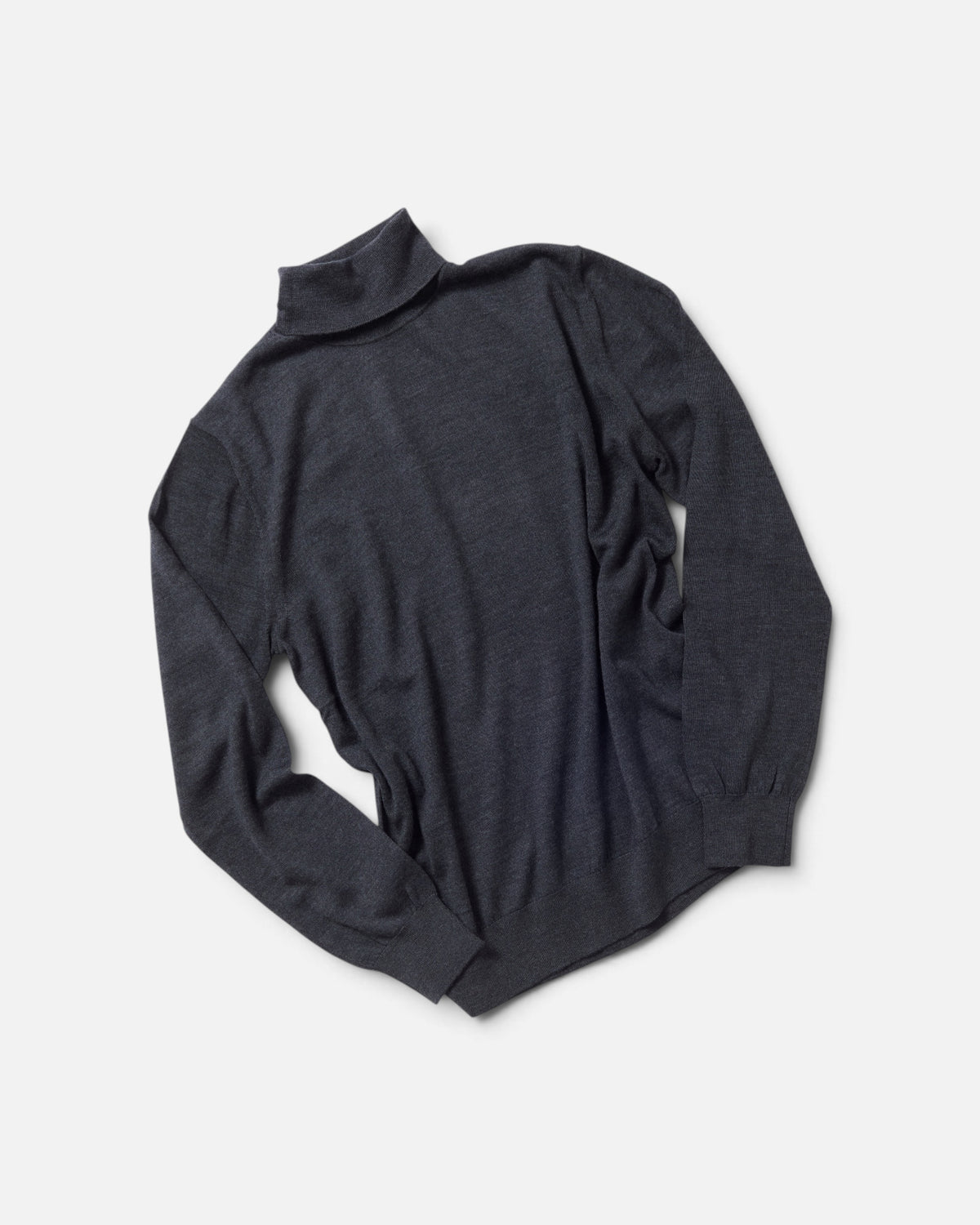Anthracite Wool Long Sleeve Roll Neck Sweater