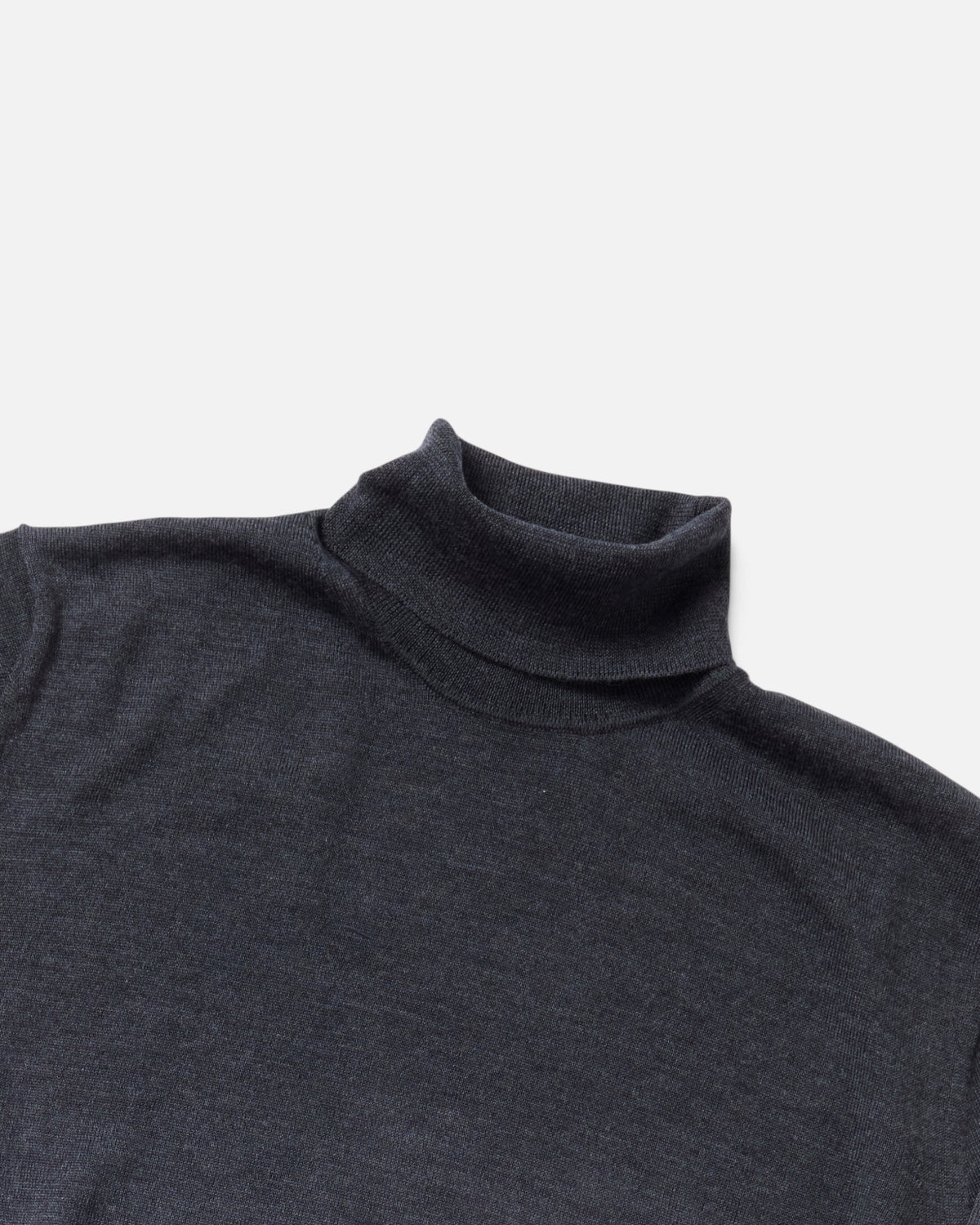 Anthracite Wool Long Sleeve Roll Neck Sweater