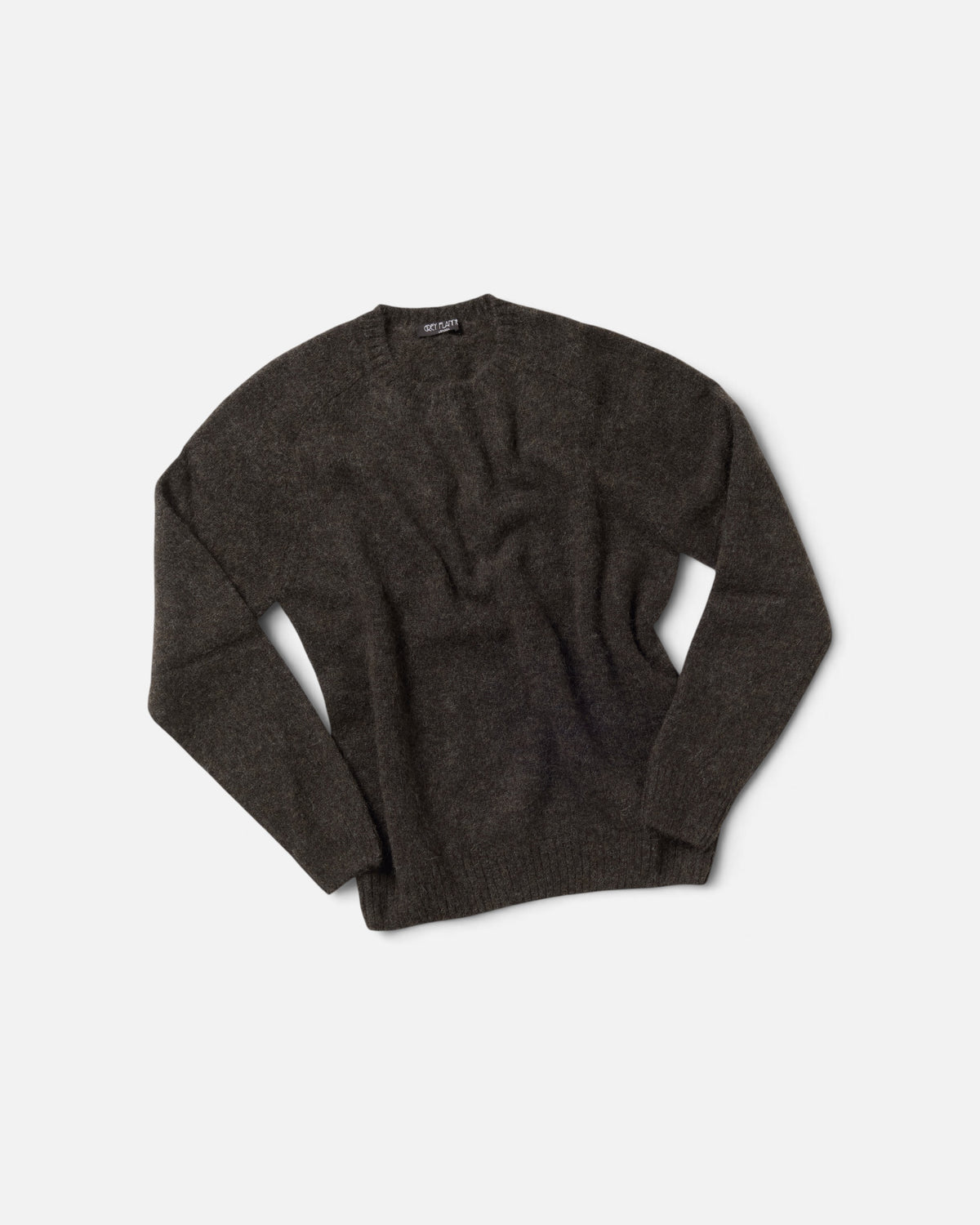 Marrone Alpaca Saddle Crewneck Sweater