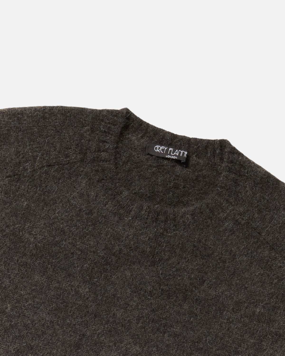 Marrone Alpaca Saddle Crewneck Sweater