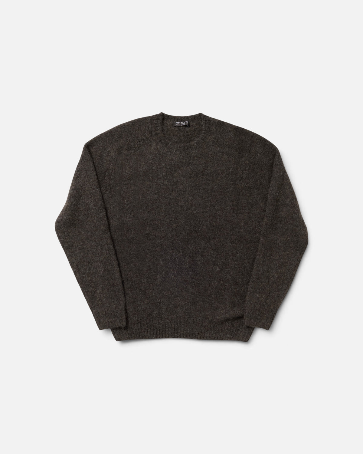 Marrone Alpaca Saddle Crewneck Sweater