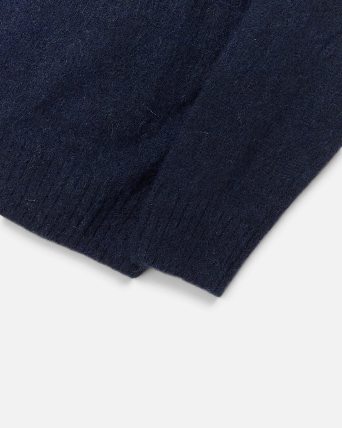 Navy Alpaca Saddle Crewneck Sweater