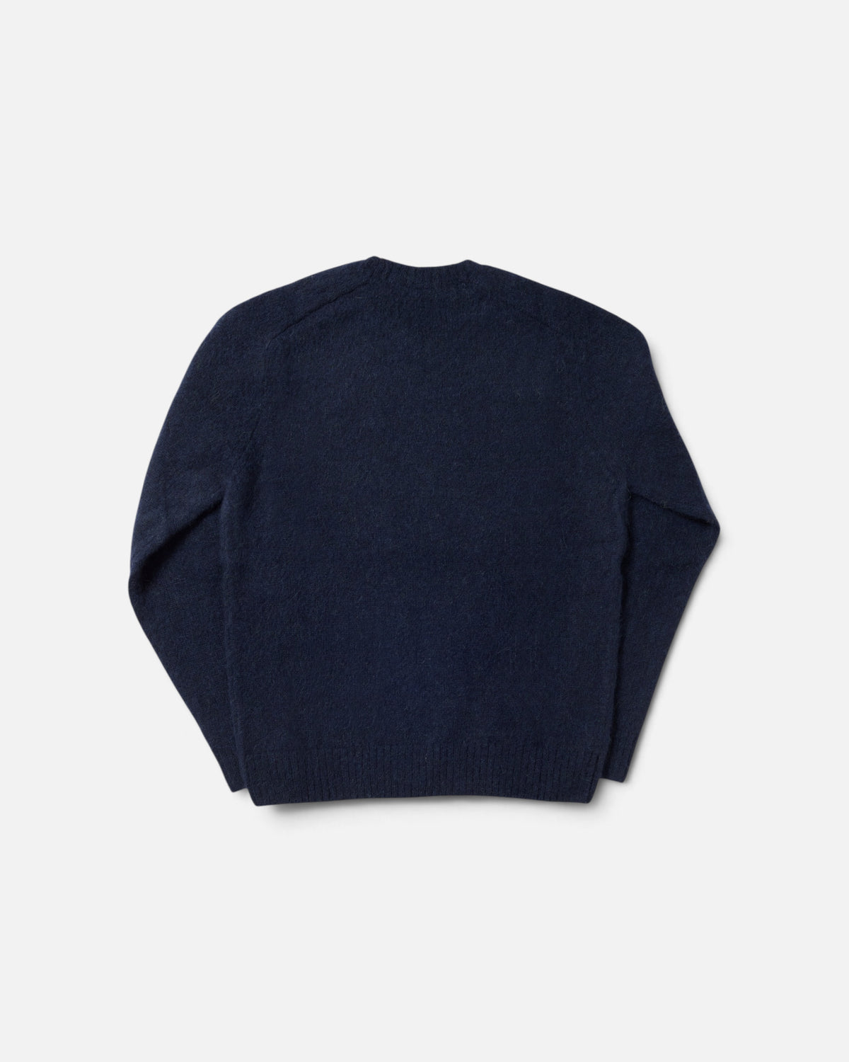 Navy Alpaca Saddle Crewneck Sweater