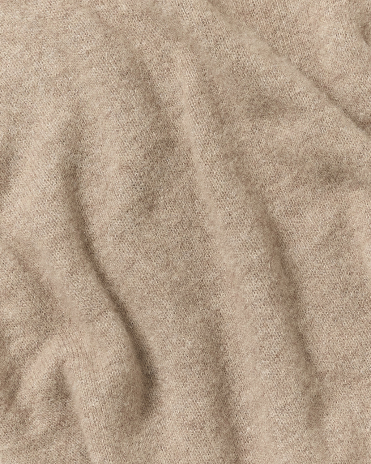Beige Alpaca Saddle Crewneck Sweater
