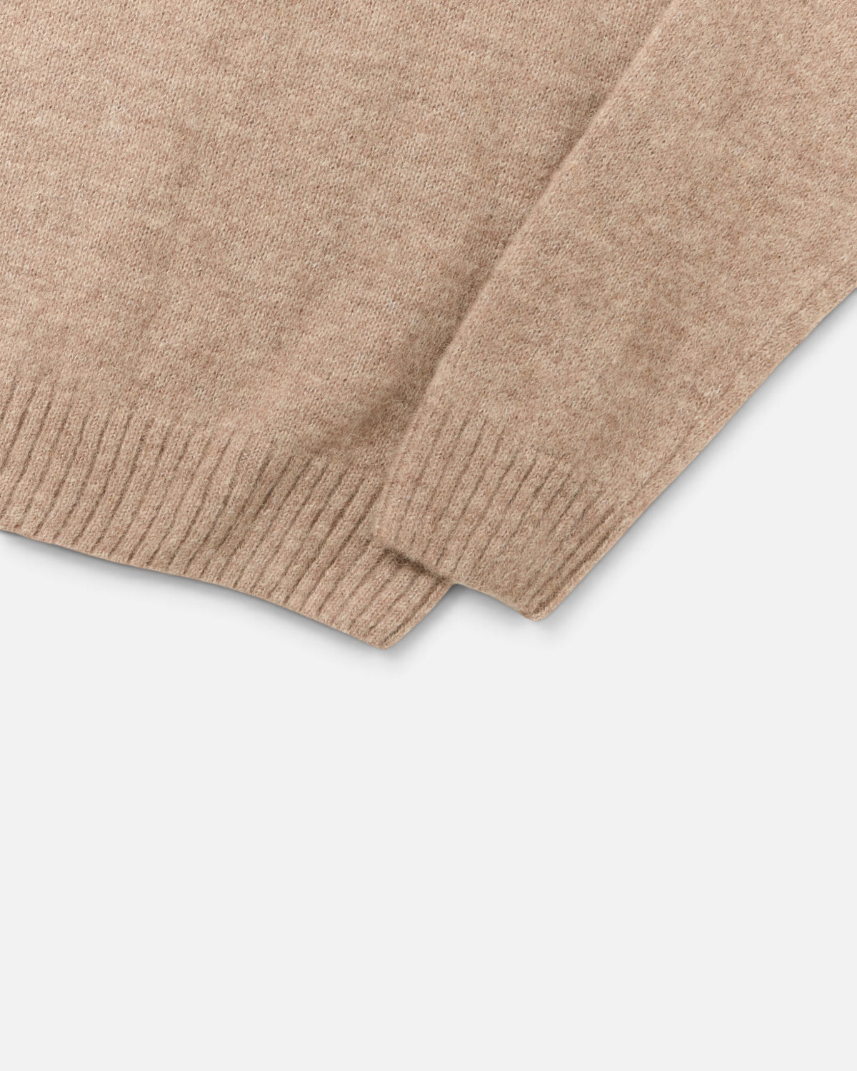 Beige Alpaca Saddle Crewneck Sweater