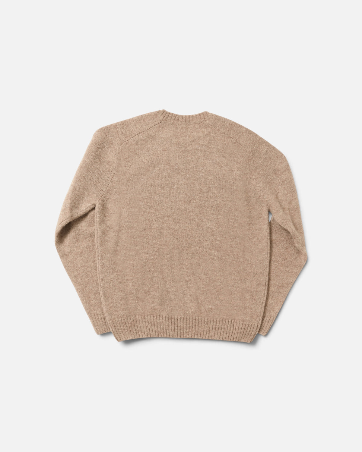 Beige Alpaca Saddle Crewneck Sweater