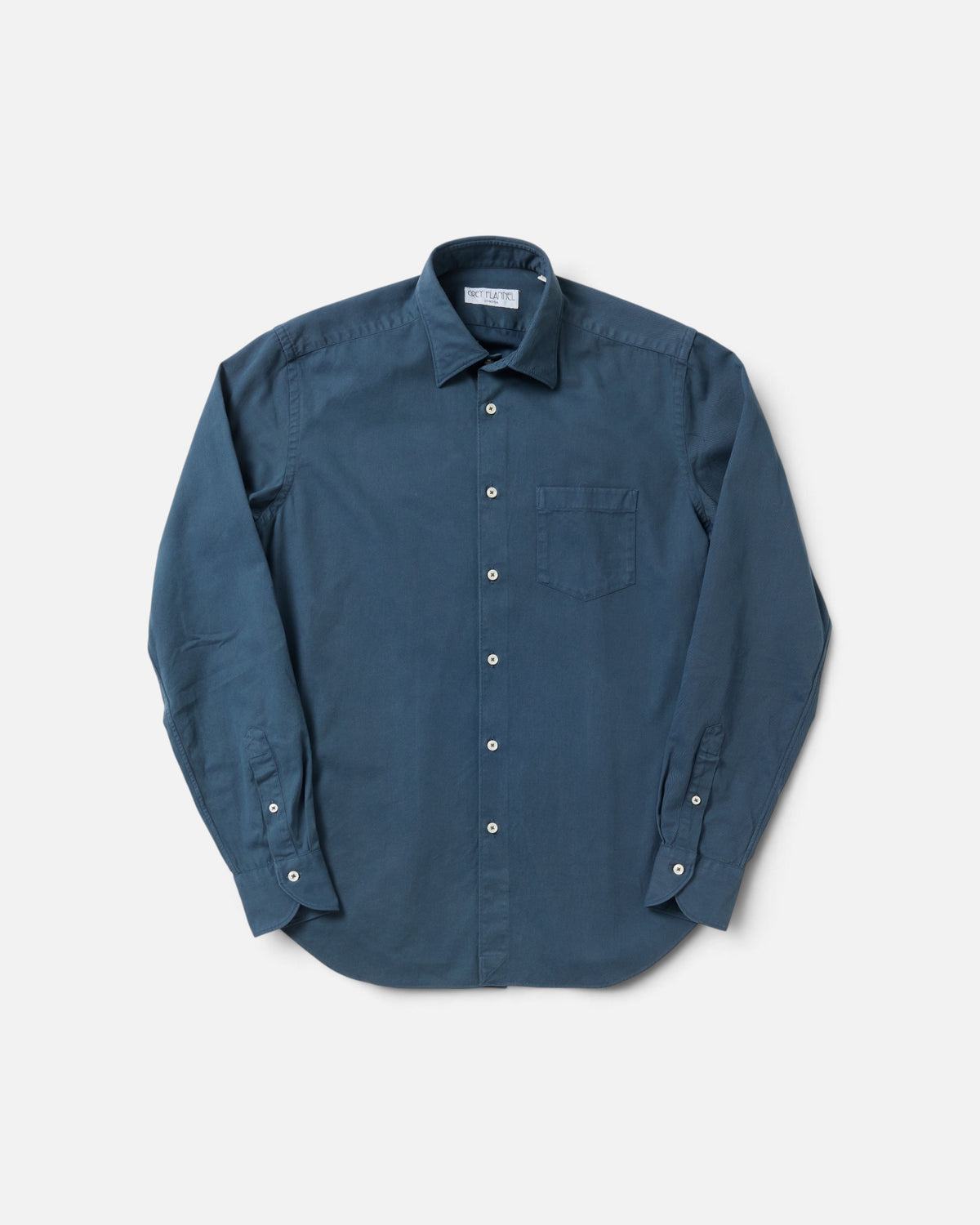 Dusk Blue Twill Point Collar Shirt