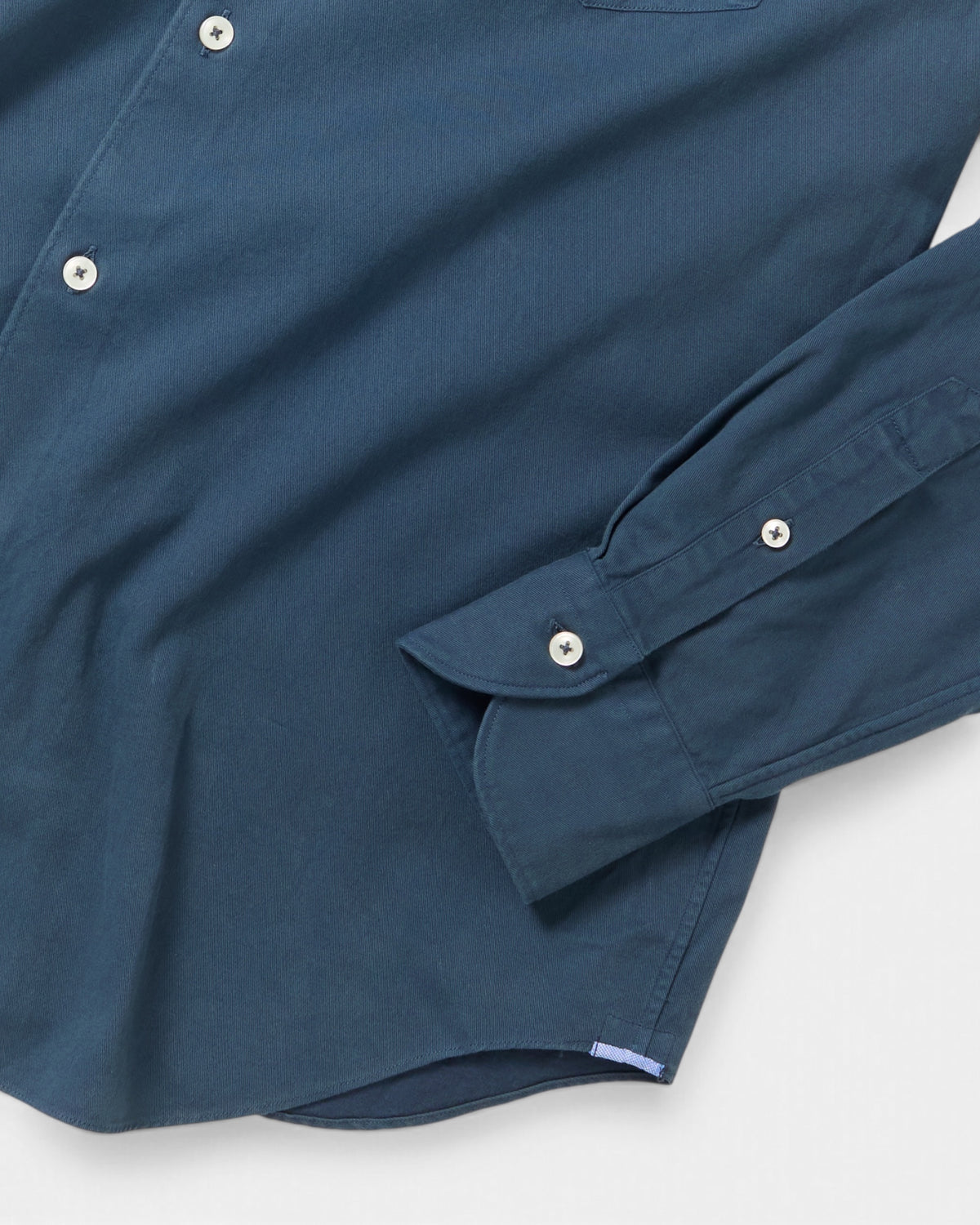 Dusk Blue Twill Point Collar Shirt
