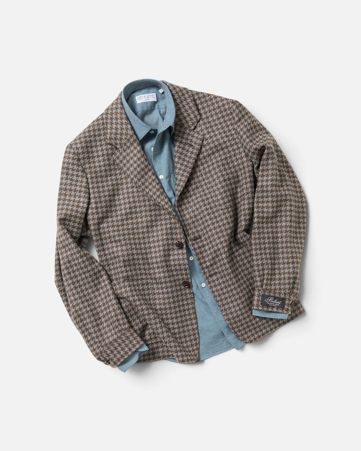 Duck Egg Blue Flannel Point Collar Shirt