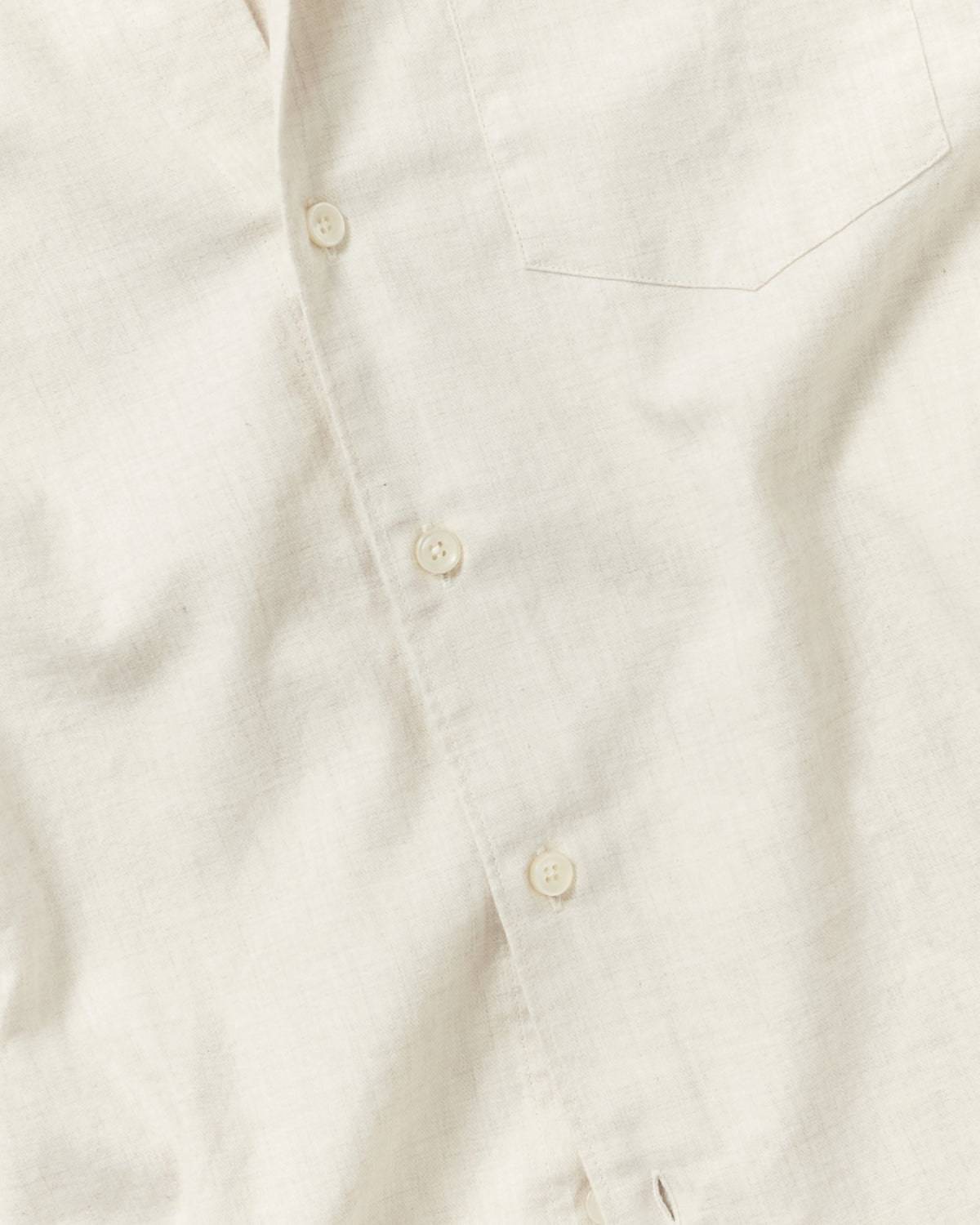 Ecru Flannel Point Collar Shirt