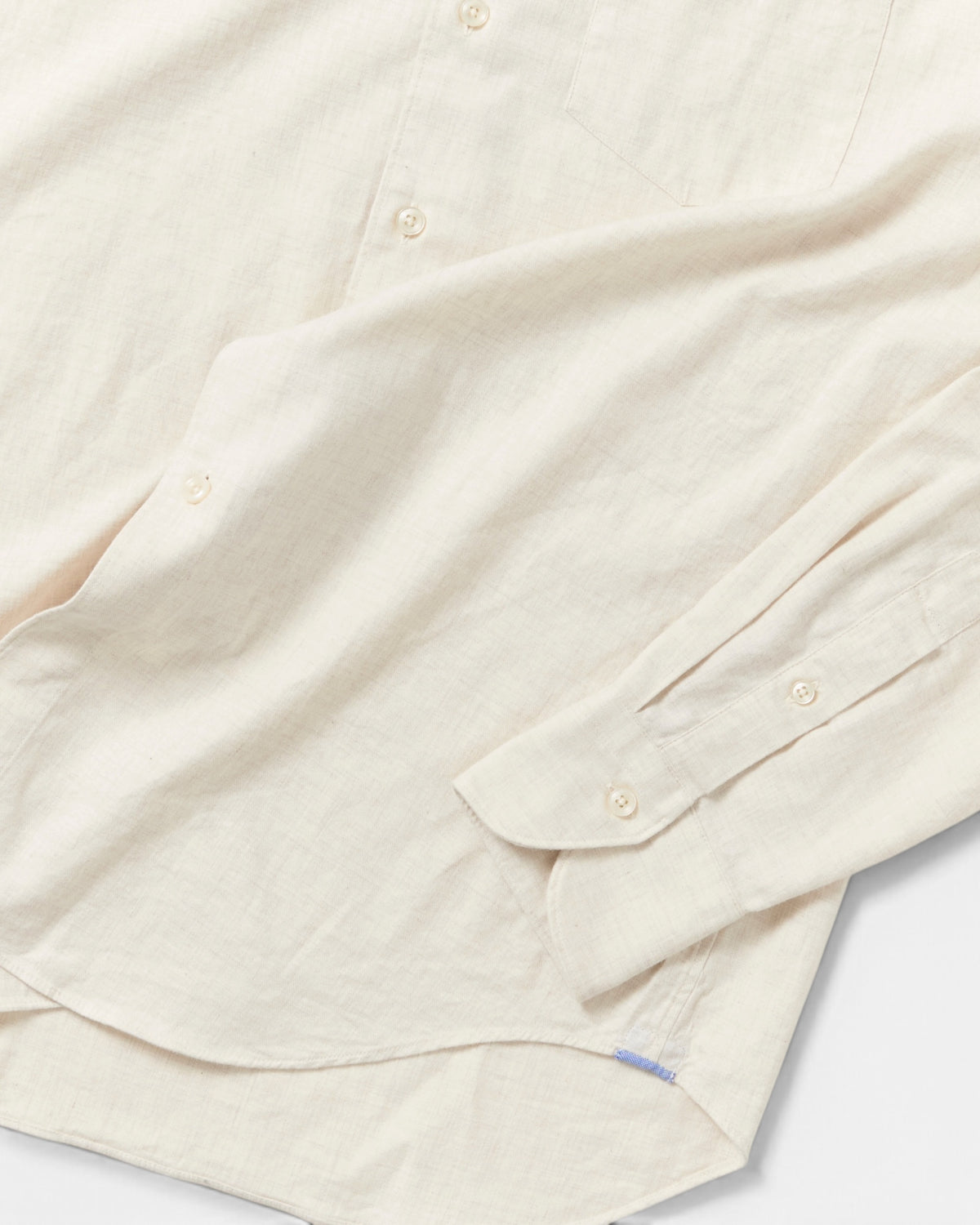 Ecru Flannel Point Collar Shirt