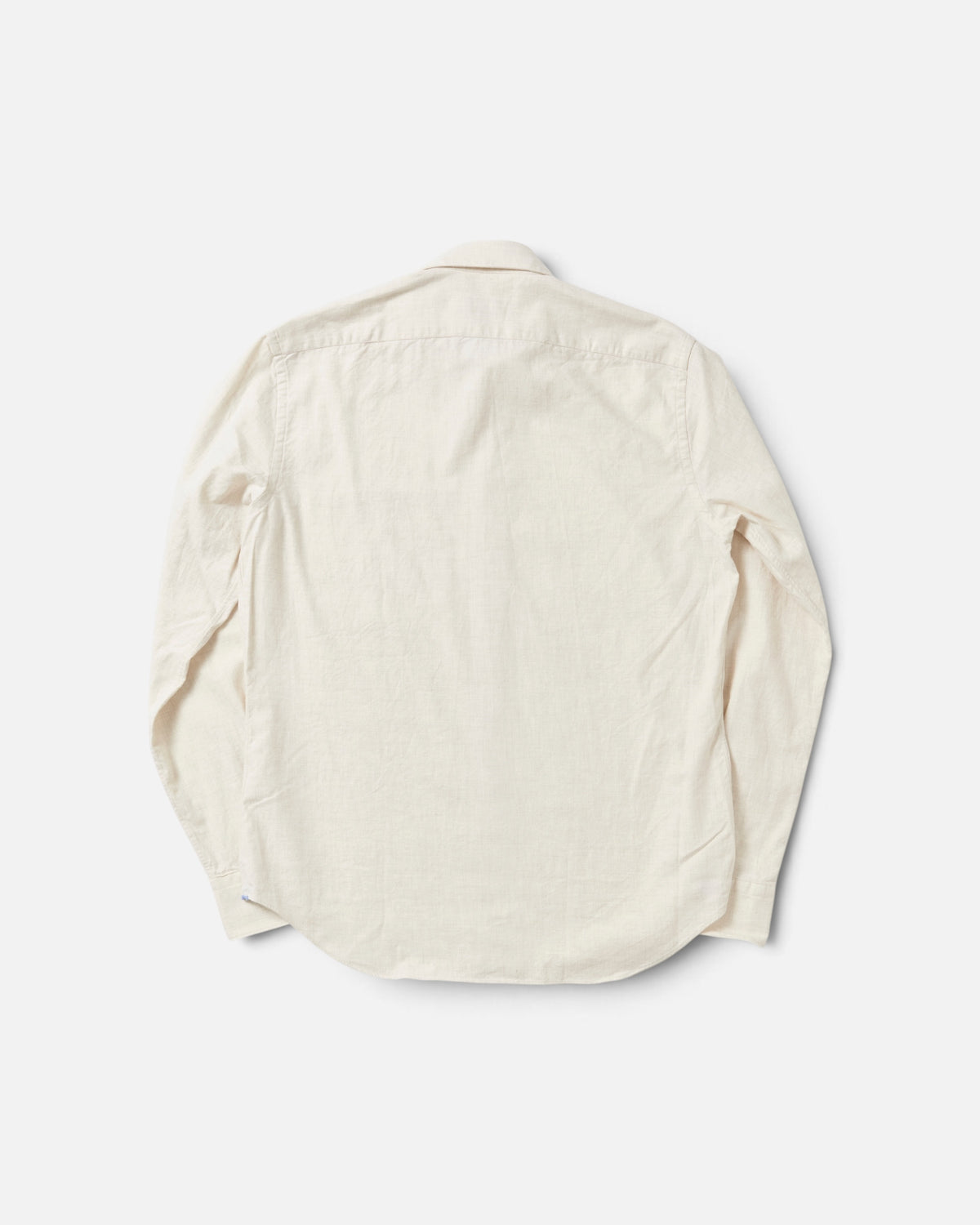 Ecru Flannel Point Collar Shirt