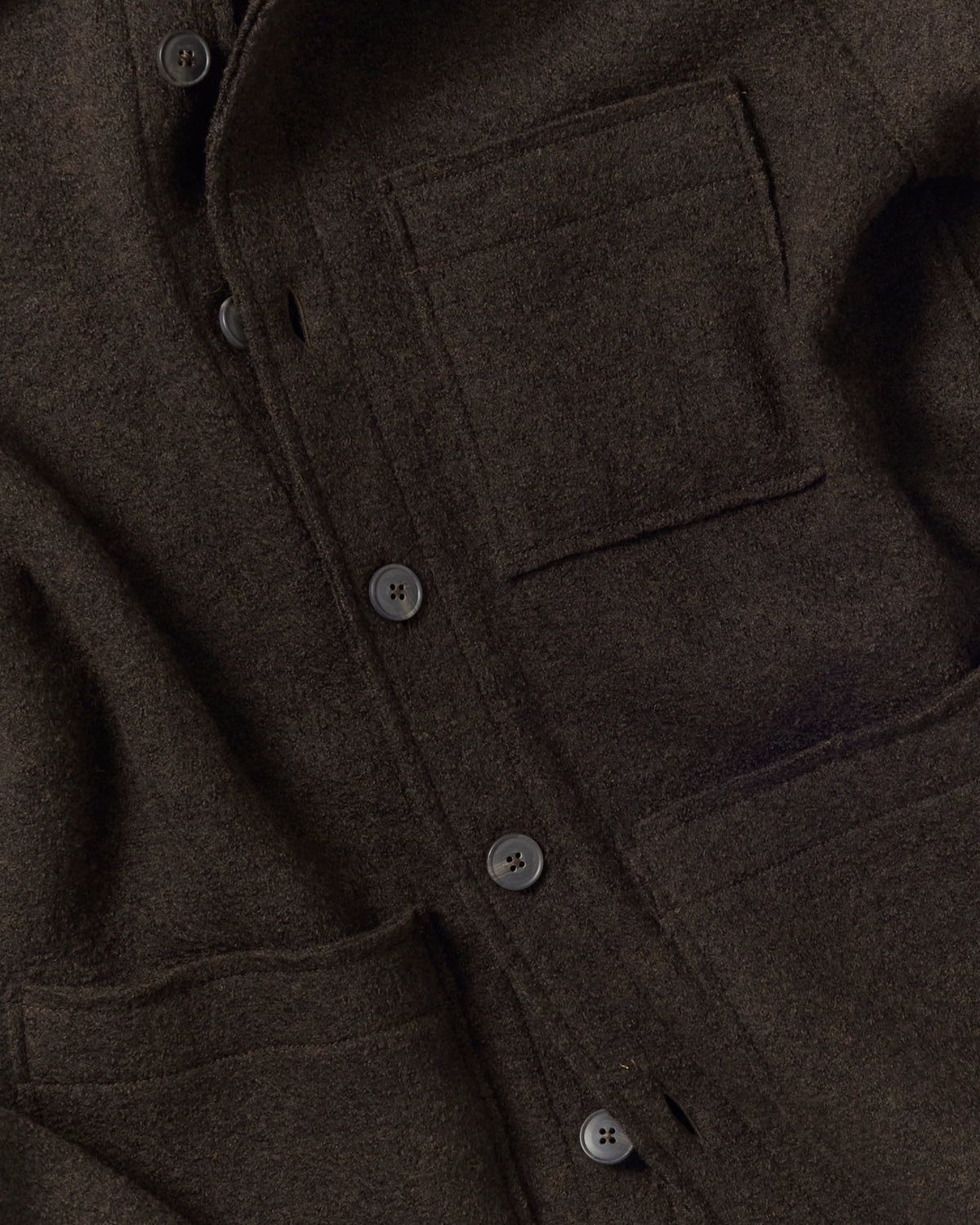 Brown Boucle Wool Chore Jacket