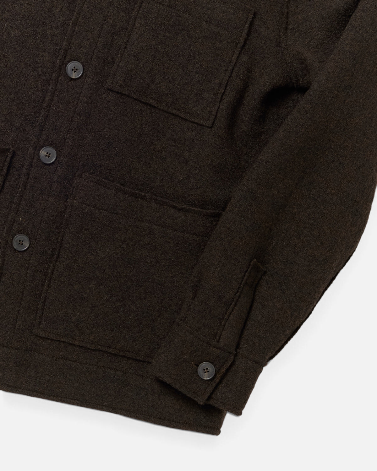 Brown Boucle Wool Chore Jacket